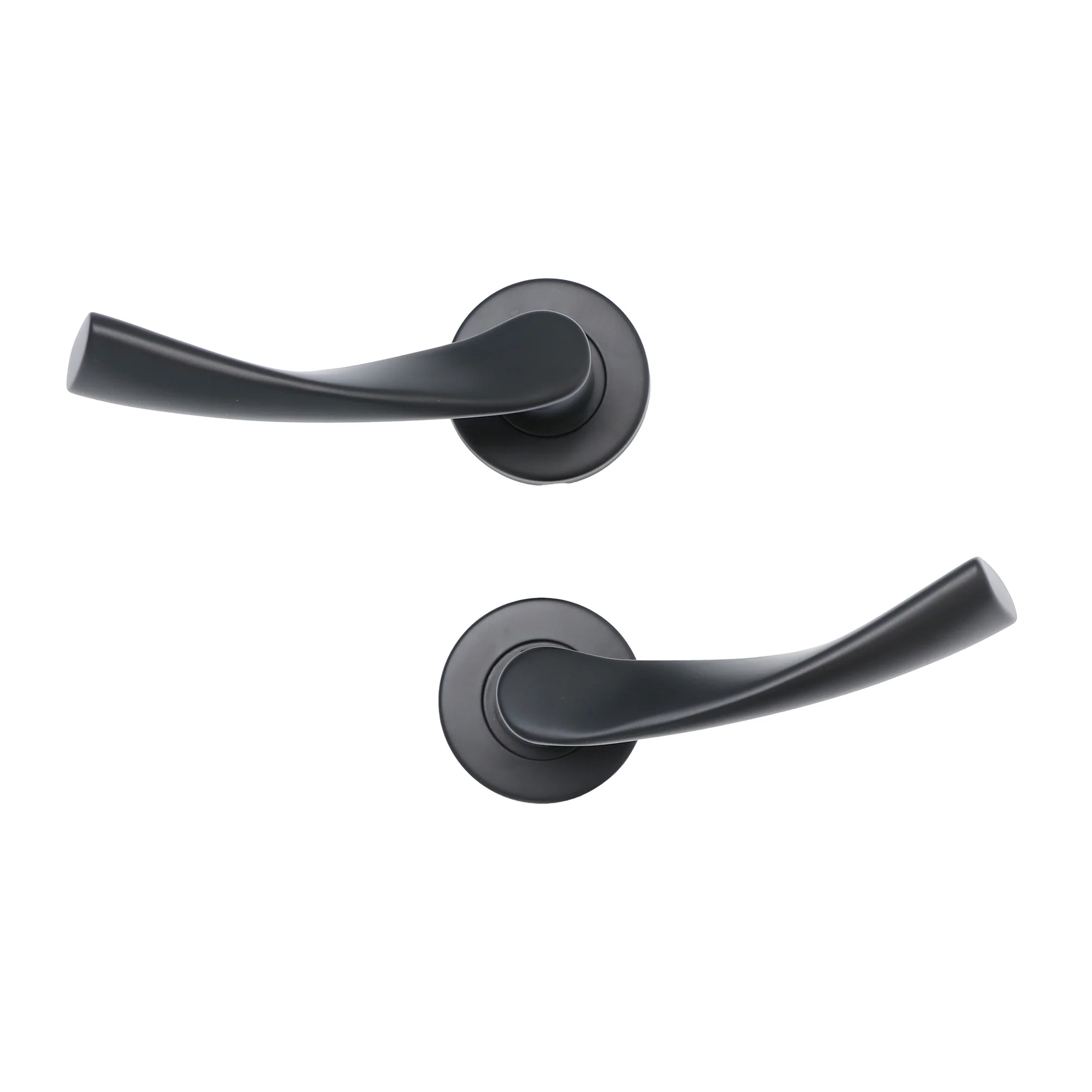 Superior Vega Lever on Round Rose Handle Set - Matt Black (123478) - Image 7