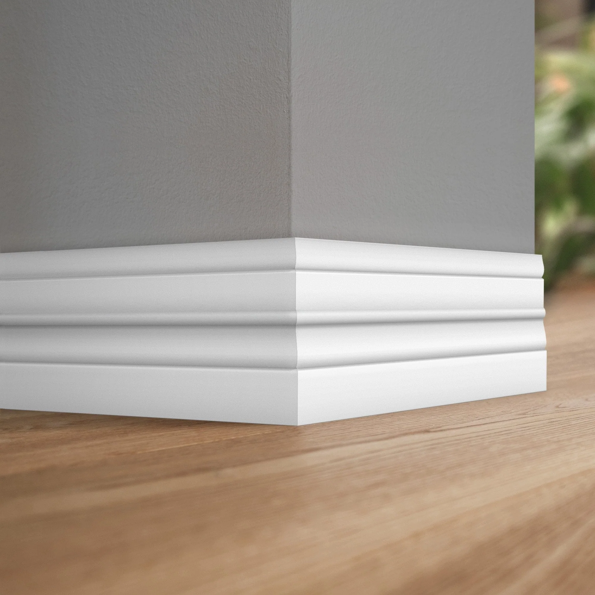 2.4m White Painted Decorative Skirting Board 14mm x 114mm - Image 2