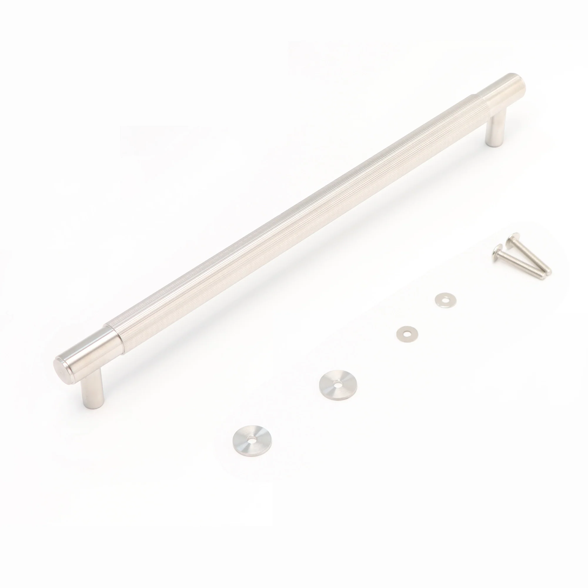 Fluted Large Round T-Bar Pull Handle - Satin Stainless Steel (123431) - Image 4