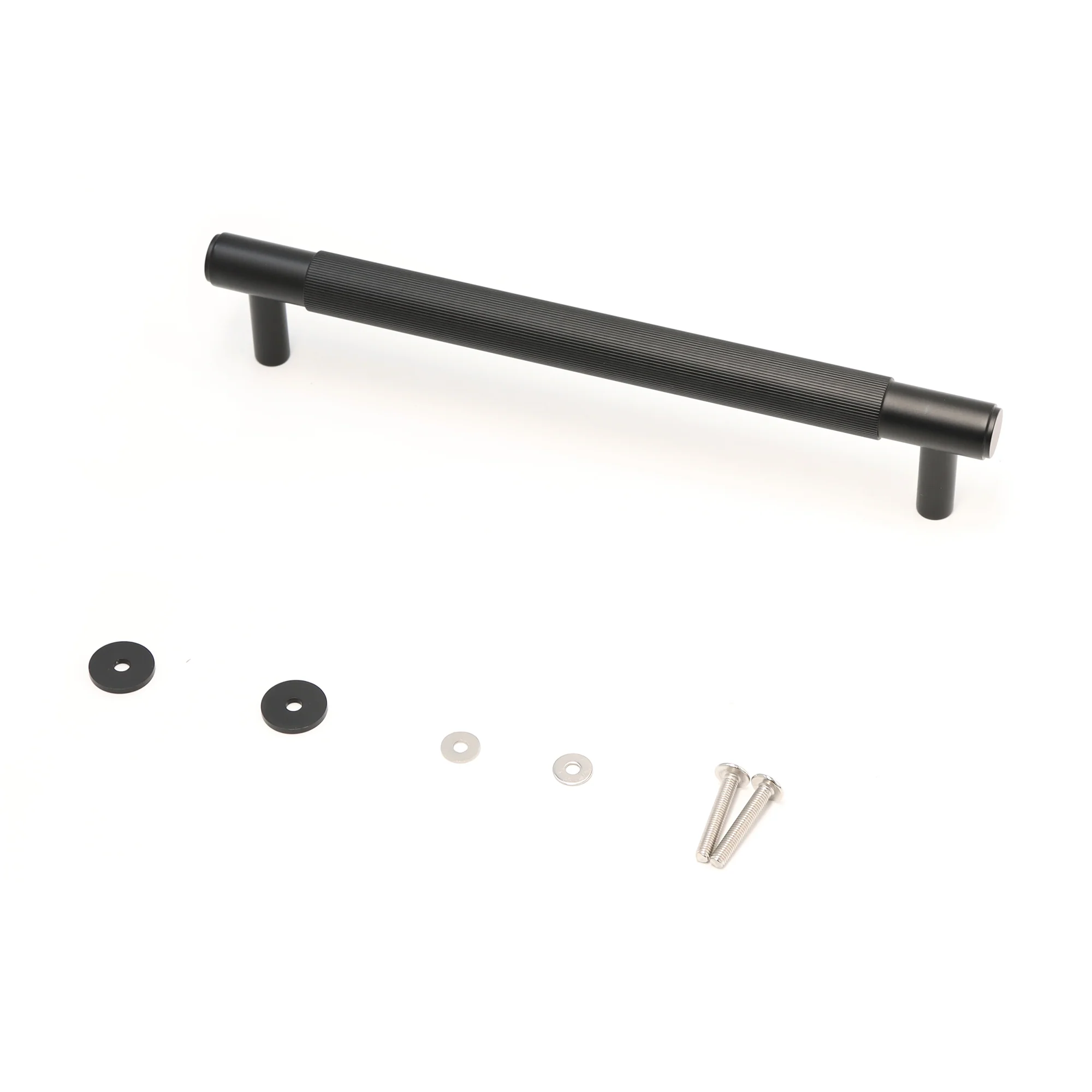 Fluted Medium Round T-Bar Pull Handle - Matt Black (123428) - Image 4