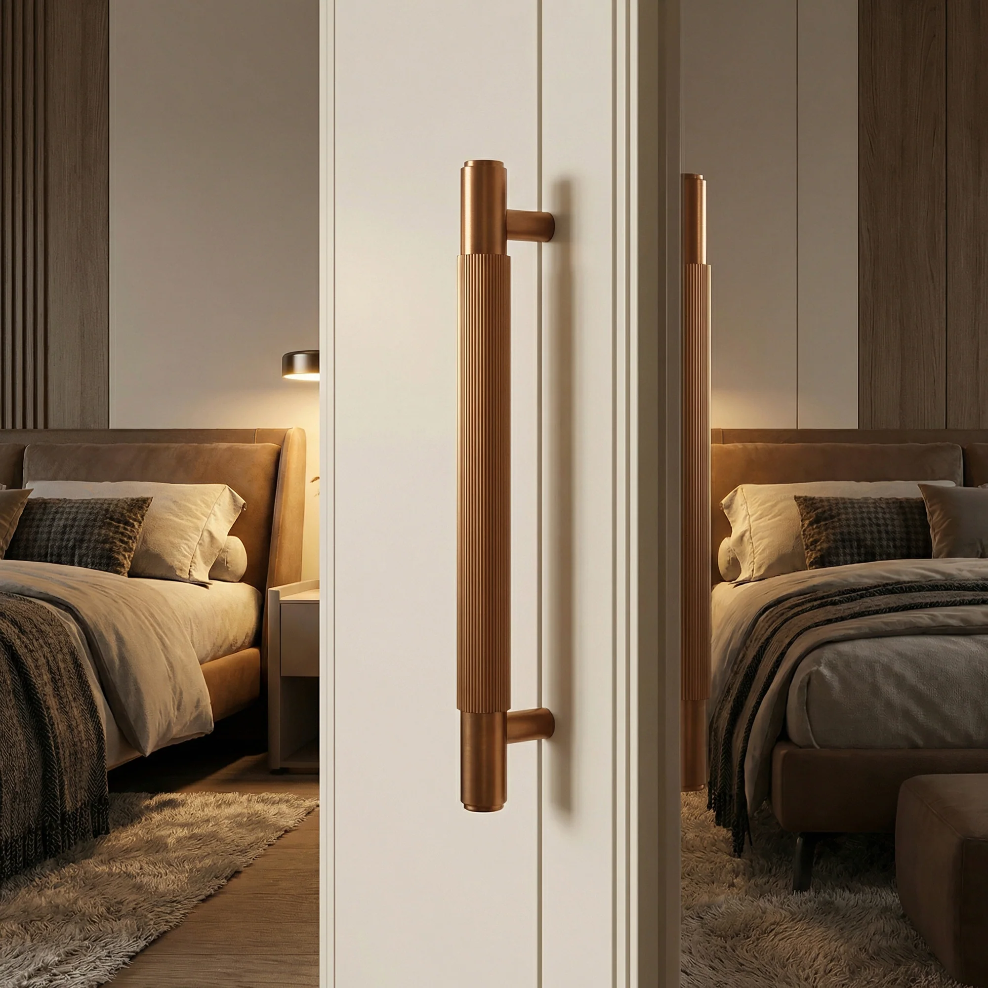 Fluted Medium Round T-Bar Pull Handle - Rose Gold (123429) - Image 2