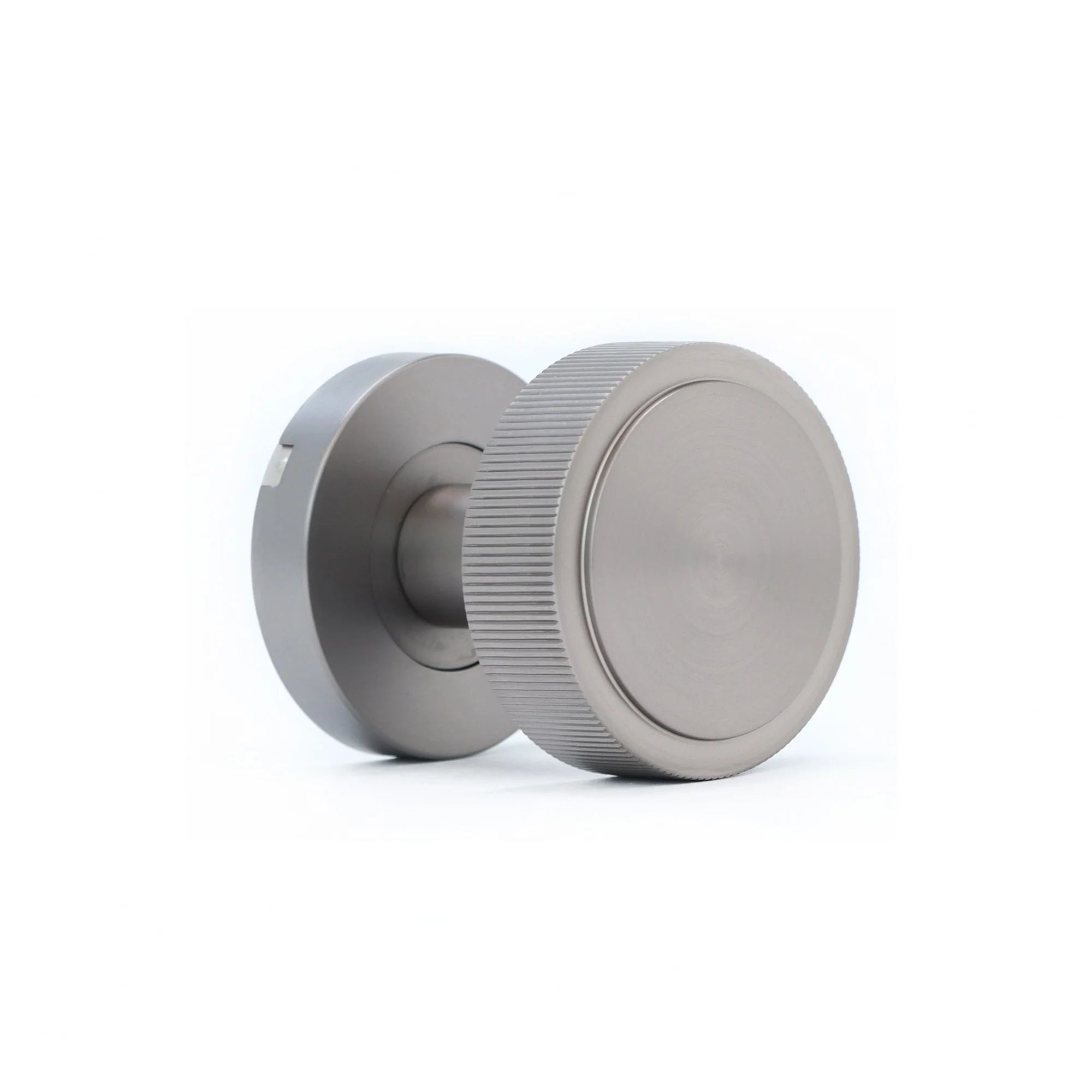 Fluted Round Rose Door Knob Set - Gun Metal (123405) - Image 5