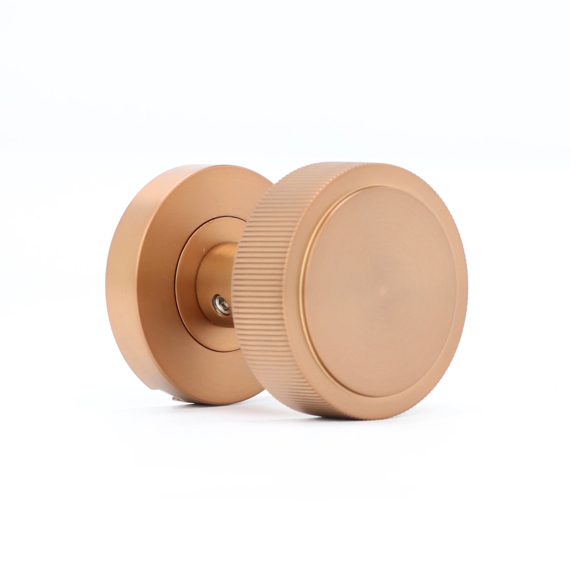 Fluted Round Rose Door Knob Set - Rose Gold (123404) - Image 2