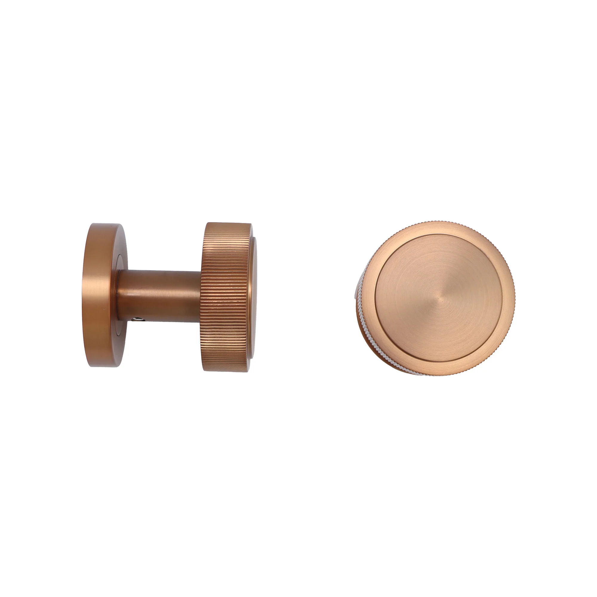 Fluted Round Rose Door Knob Set - Rose Gold (123404) - Image 6