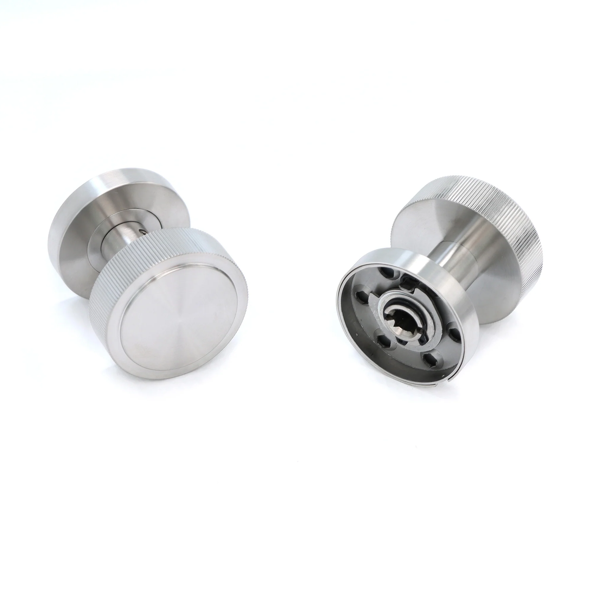 Fluted Round Rose Door Knob Set - Satin Stainless Steel (123401) - Image 5