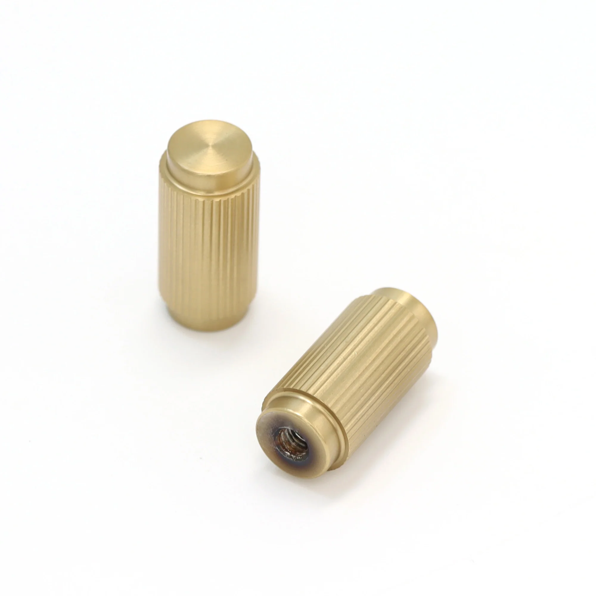 Fluted Small Round Cabinet Door Knob - Satin Gold (123452) - Image 2