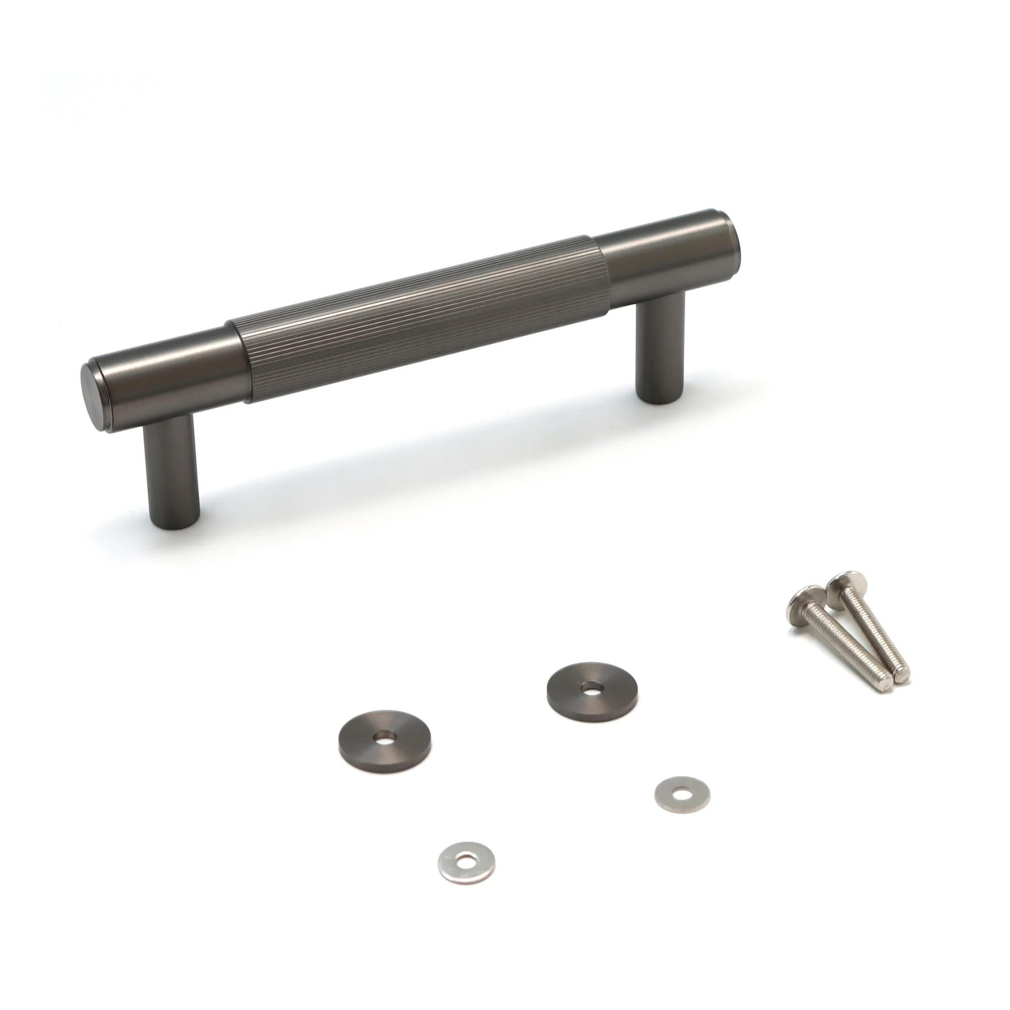 Fluted Small Round T-Bar Pull Handle - Gun Metal (123425) - Image 3