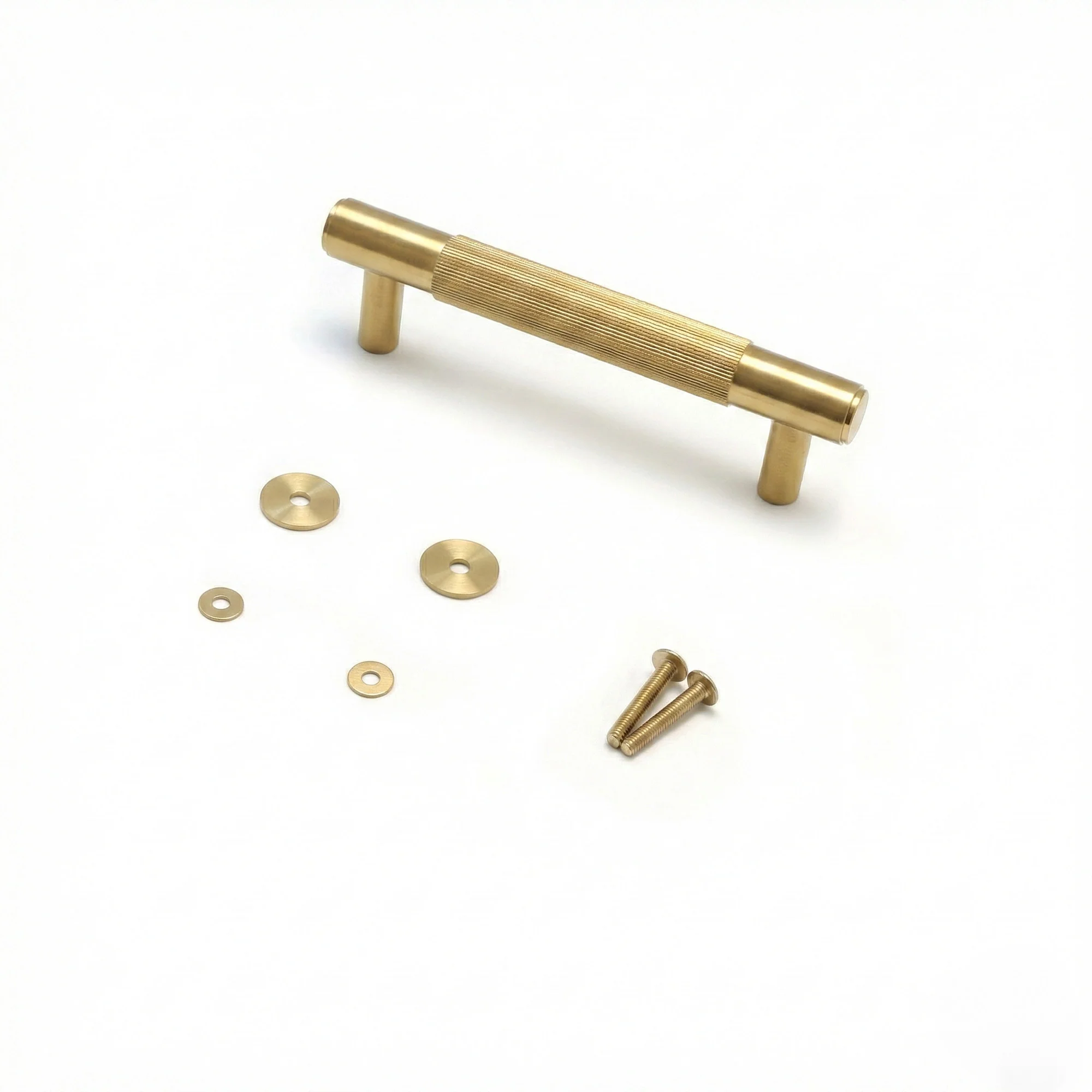 Fluted Small Round T-Bar Pull Handle - Satin Gold (123422) - Image 3
