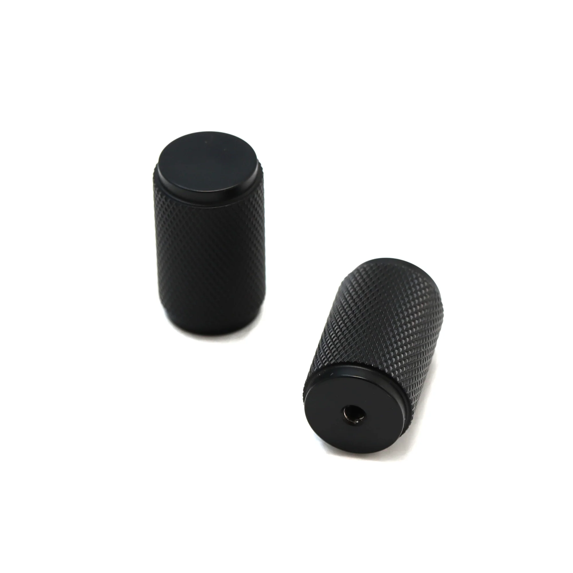 Knurled Large Round Cabinet Door Knob - Matt Black (123438) - Image 2
