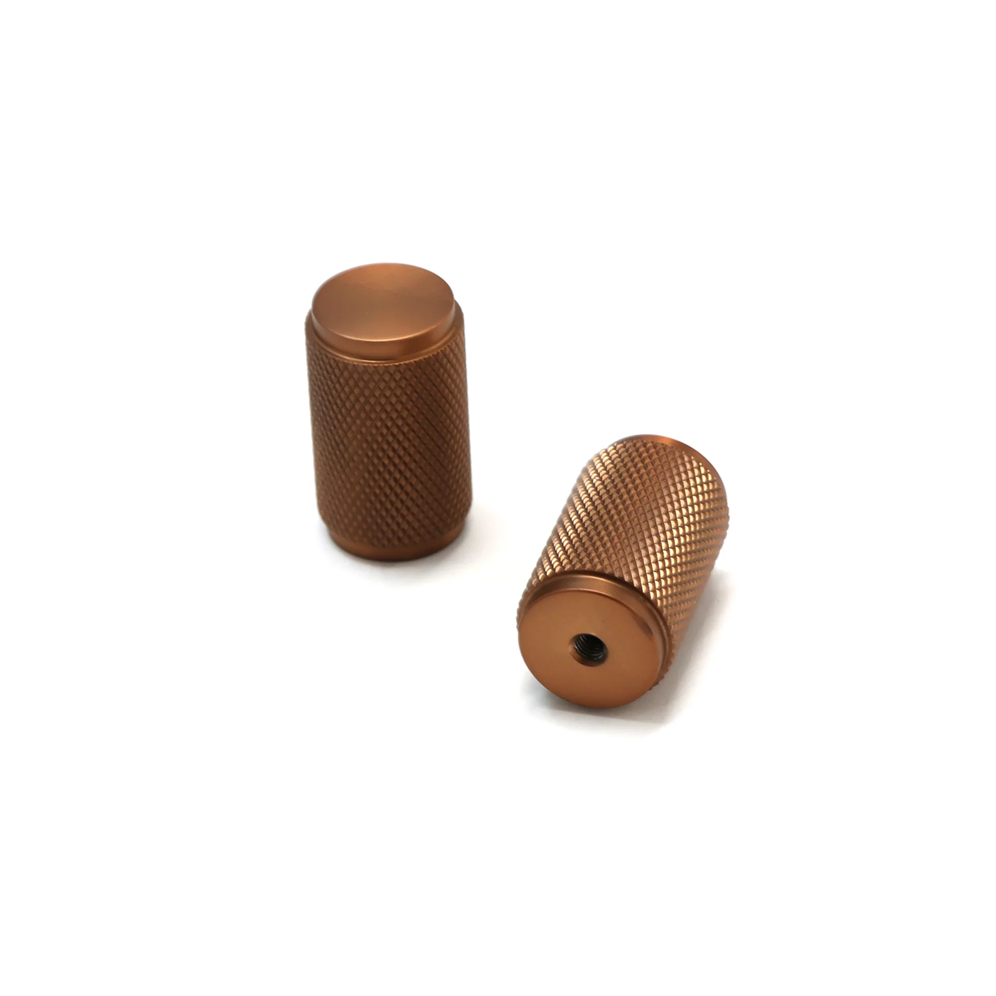 Knurled Large Round Cabinet Door Knob - Rose Gold (123439) - Image 2