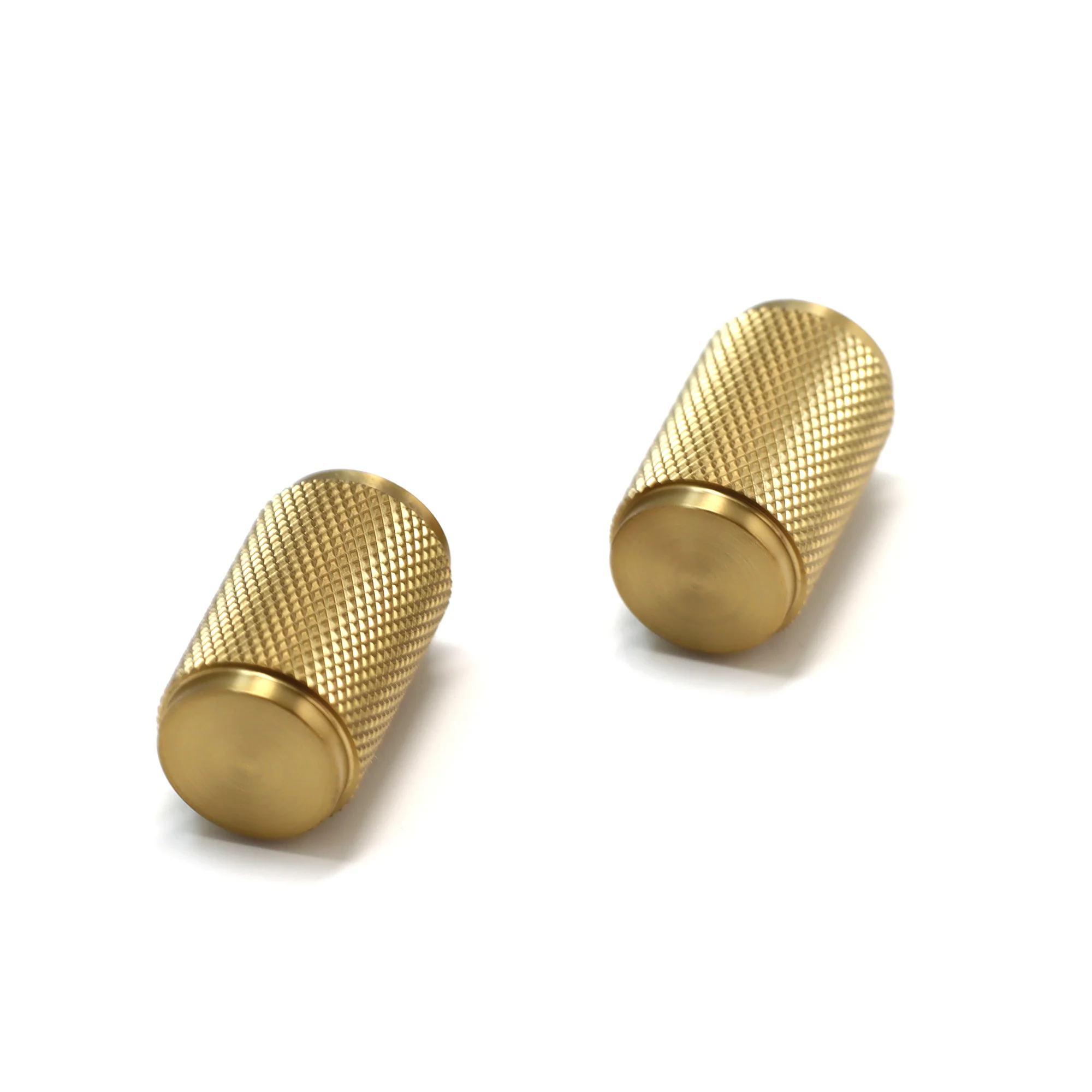 Knurled Large Round Cabinet Door Knob - Satin Gold (123437) - Image 2