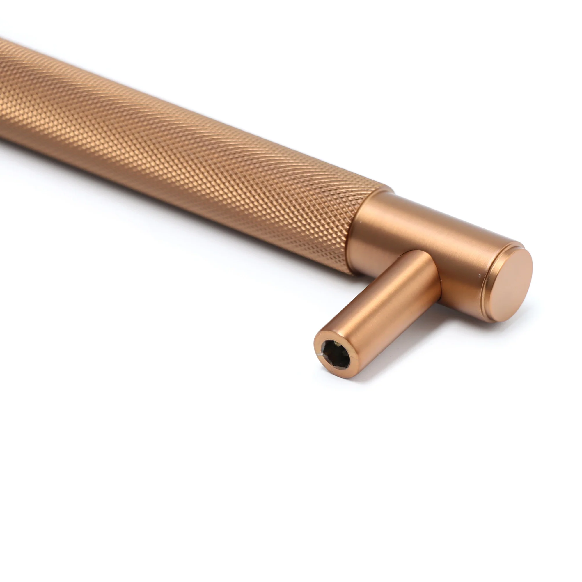 Knurled Large Round T-Bar Pull Handle - Rose Gold (123419) - Image 3