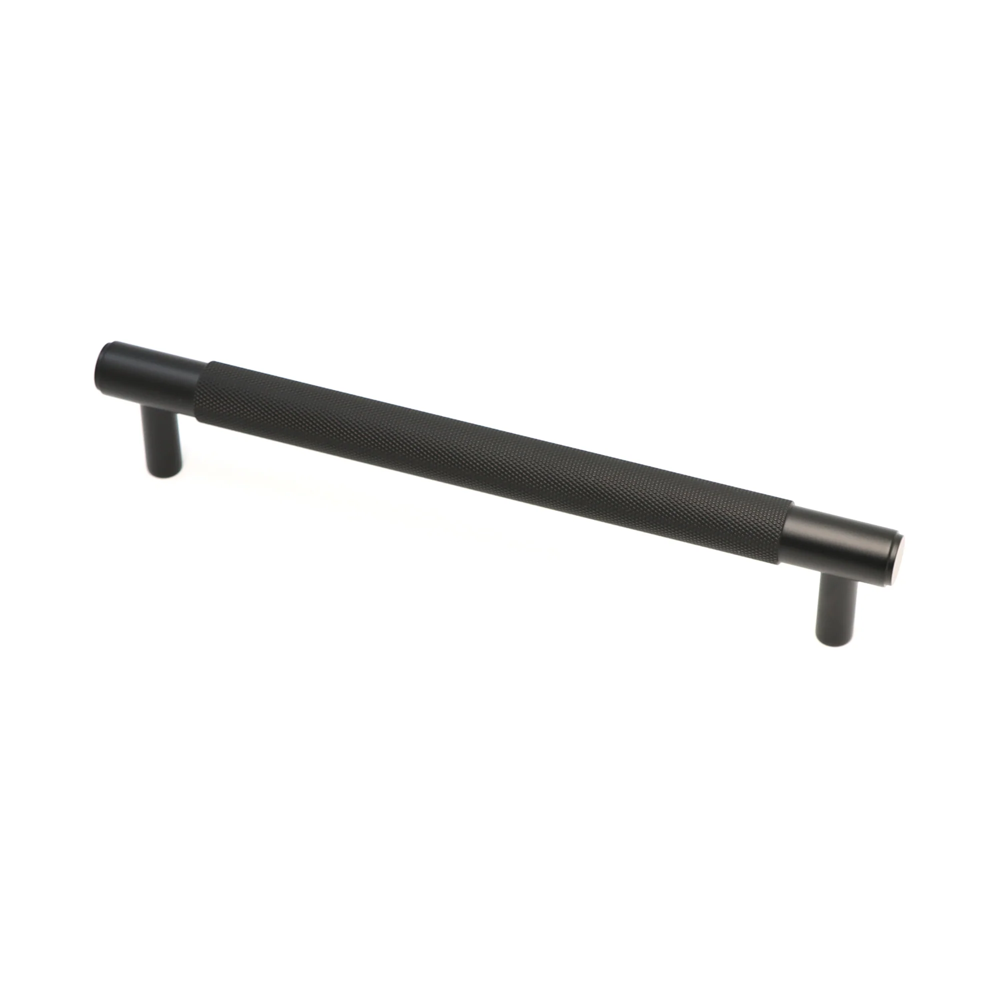 Knurled Medium Round T-Bar Pull Handle - Matt Black (123413) - Image 3