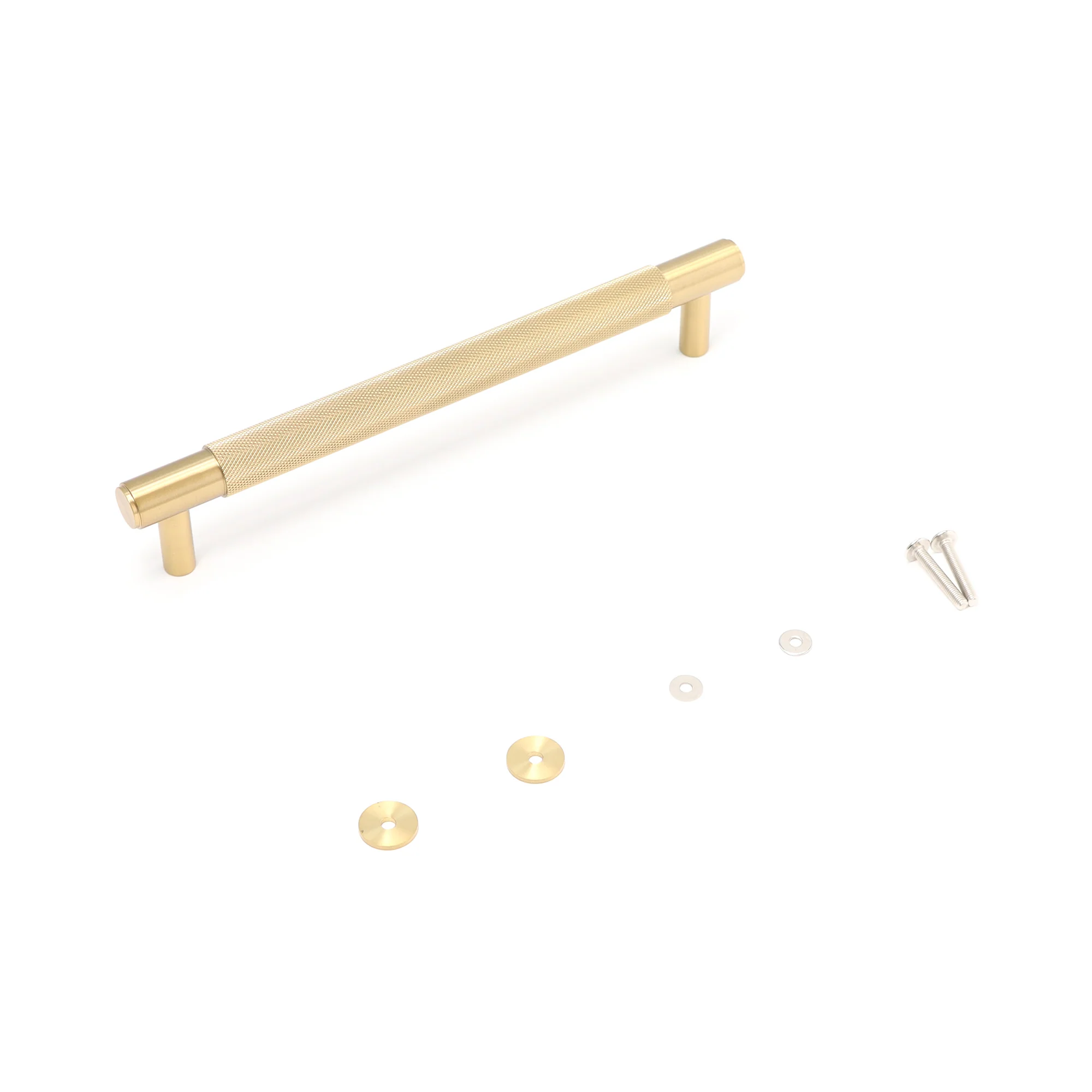 Knurled Medium Round T-Bar Pull Handle - Satin Gold (123412) - Image 4