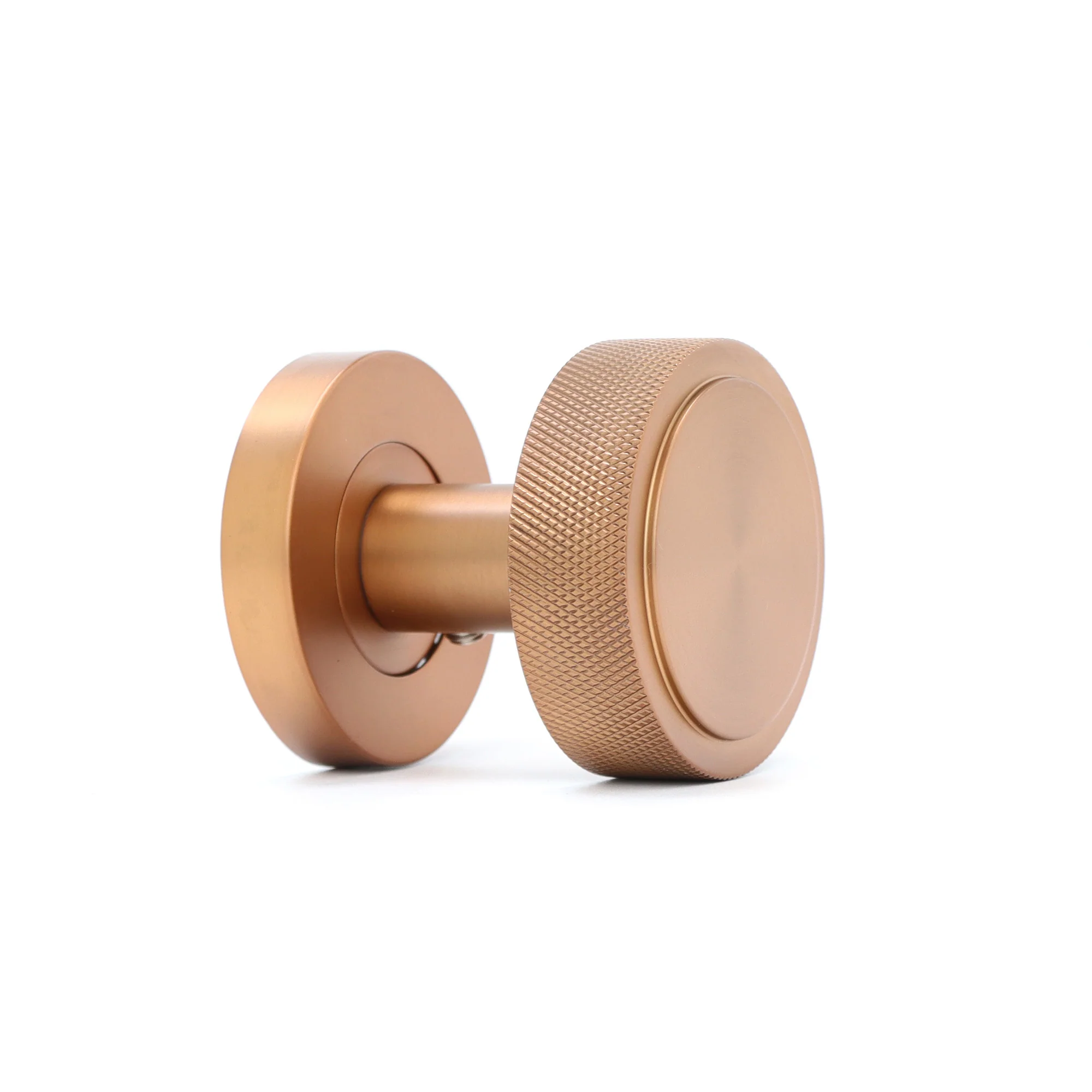 Knurled Round Rose Door Knob Set - Rose Gold (123399) - Image 5