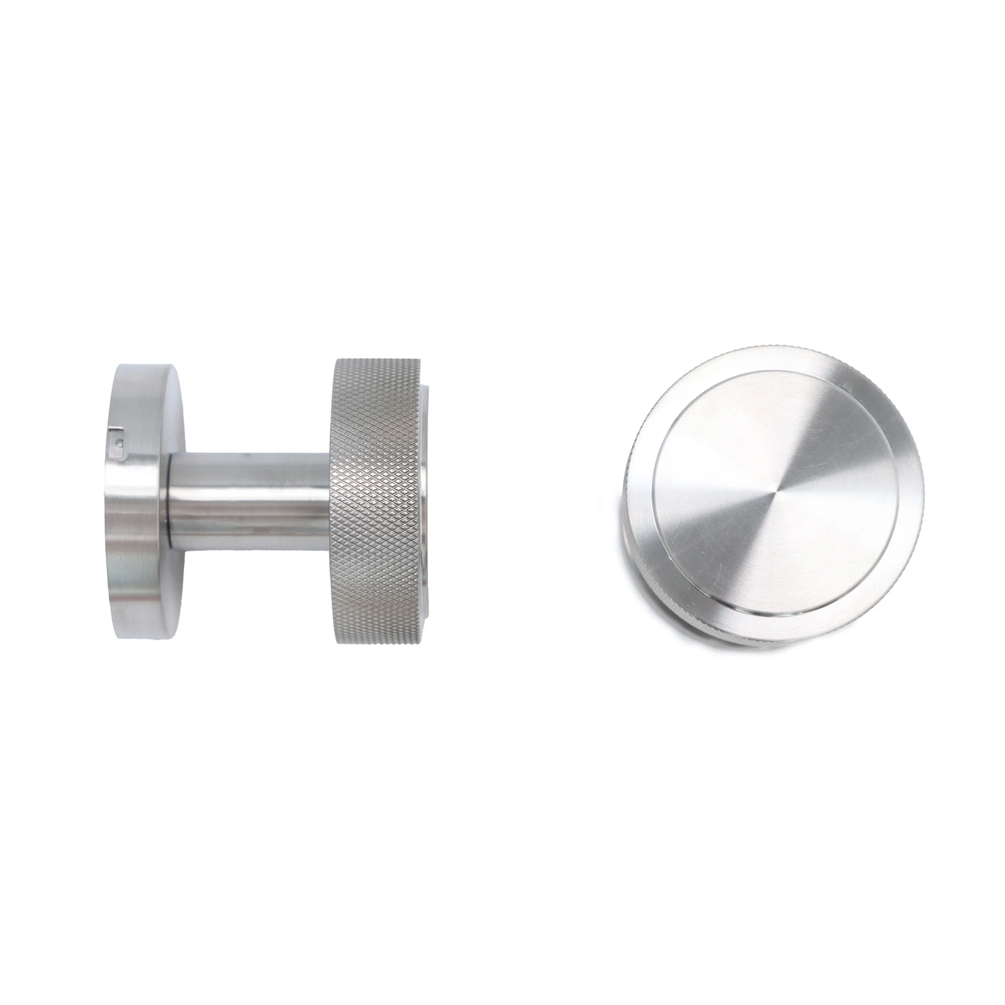 Knurled Round Rose Door Knob Set - Satin Stainless Steel (123396) - Image 4