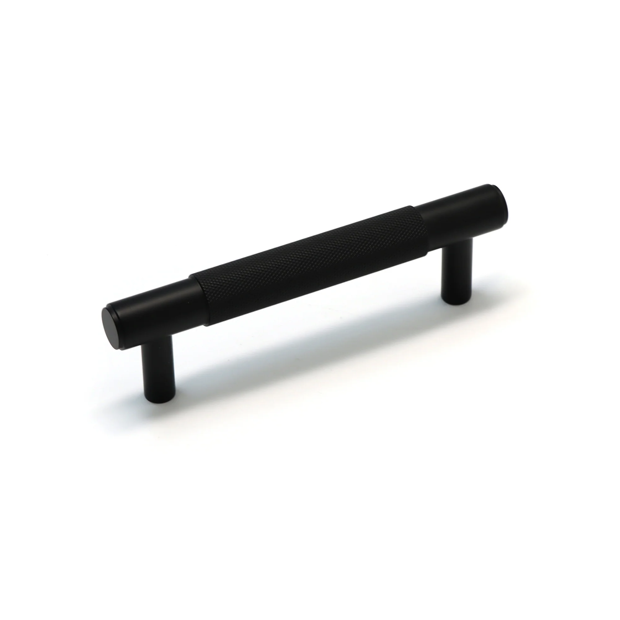Knurled Small Round T-Bar Pull Handle - Matt Black (123408) - Image 3
