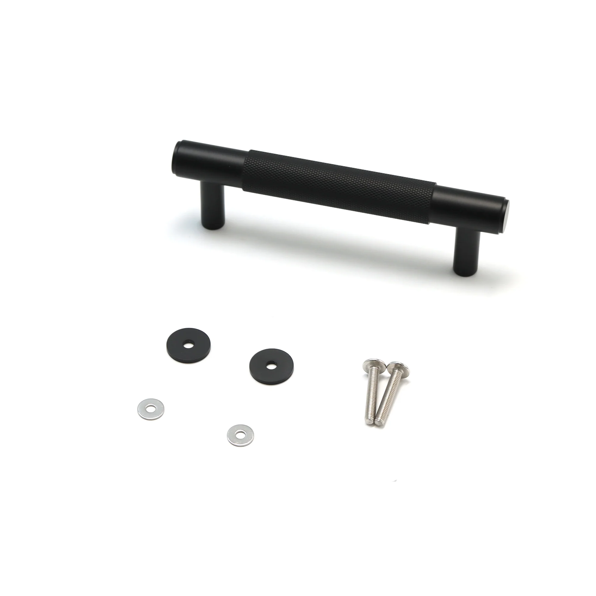 Knurled Small Round T-Bar Pull Handle - Matt Black (123408) - Image 5