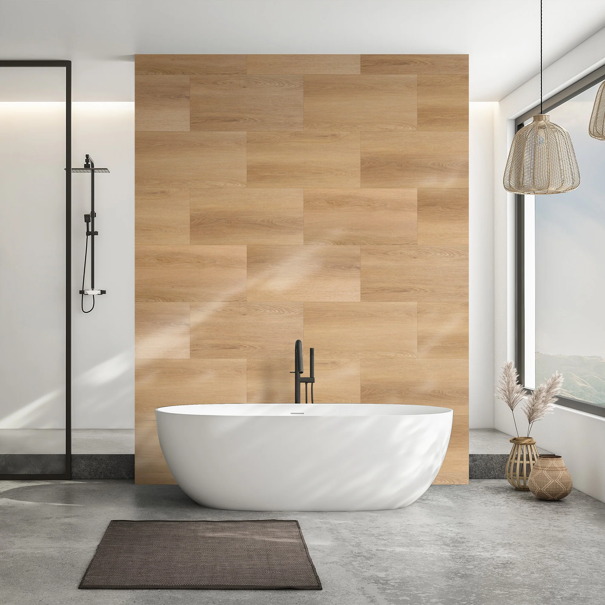 Colwood Oak - Luxe Vision SPC 4mm UV Resistant Coating Wall Panelling Sample - EWH-7115 (SKU-345280) - Image 3