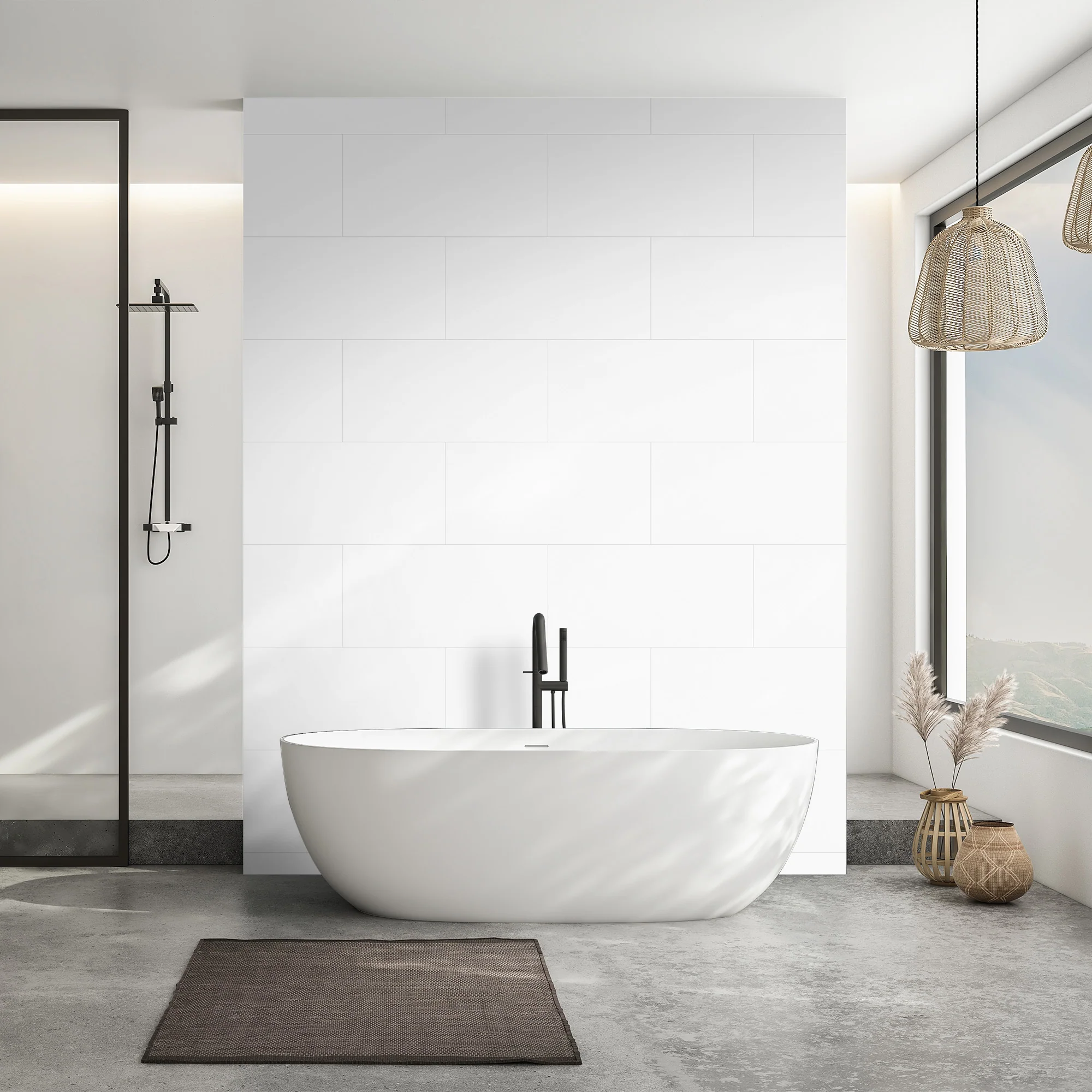 White Concrete - Luxe Vision SPC 4mm UV Resistant Coating Wall Panelling Sample - LT-2689 (SKU-345287) - Image 2