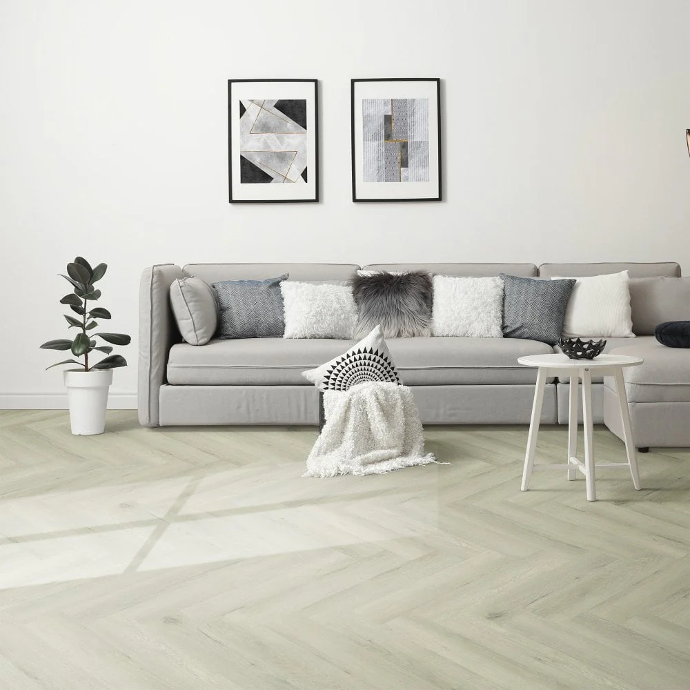 Parksville Oak - Luxe Vision Herringbone 5mm Embossed Purecoat Rigid Core Vinyl Flooring (123032)