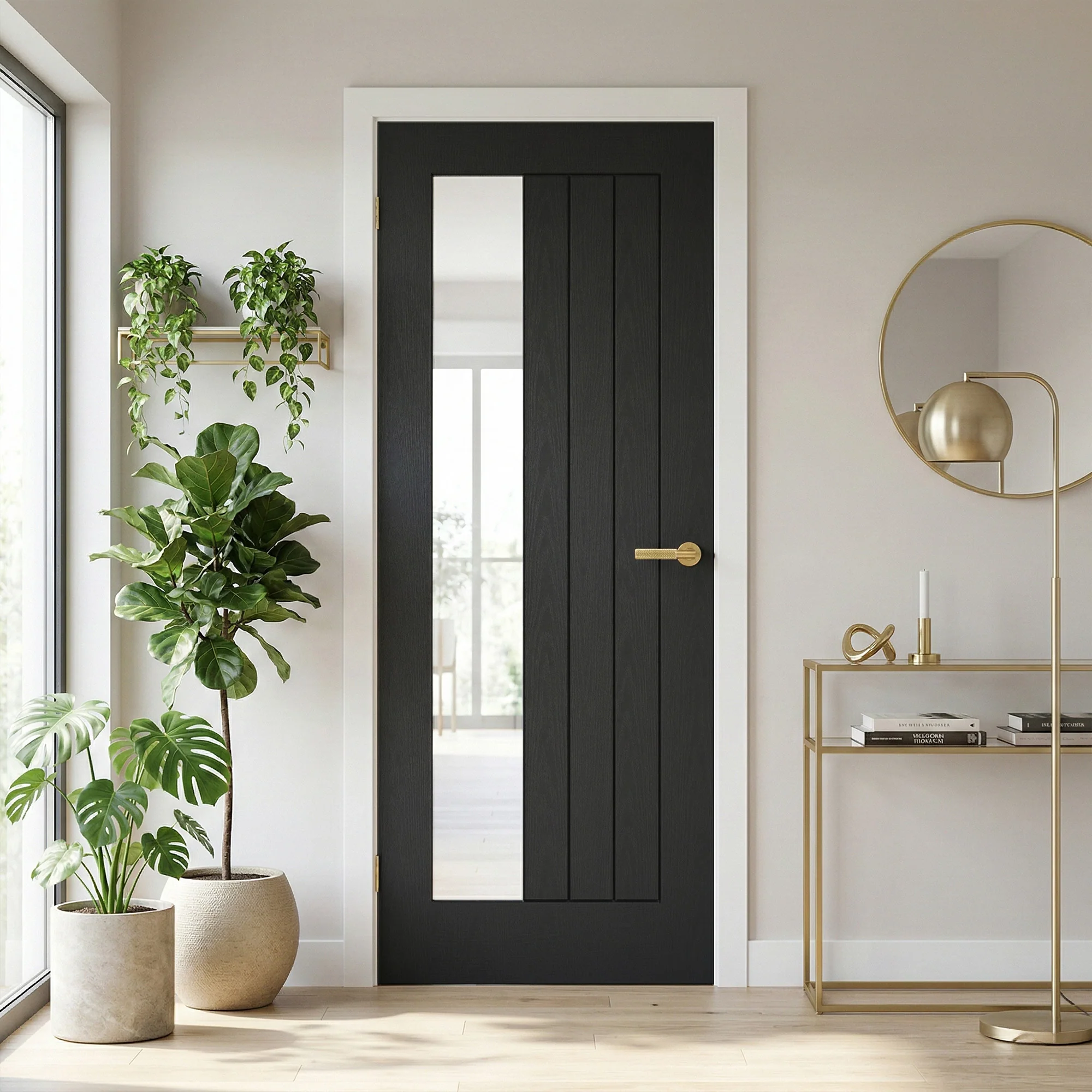 Ash Grey Internal Fully Finished Farley Clear Offset Glass Door (121188)
