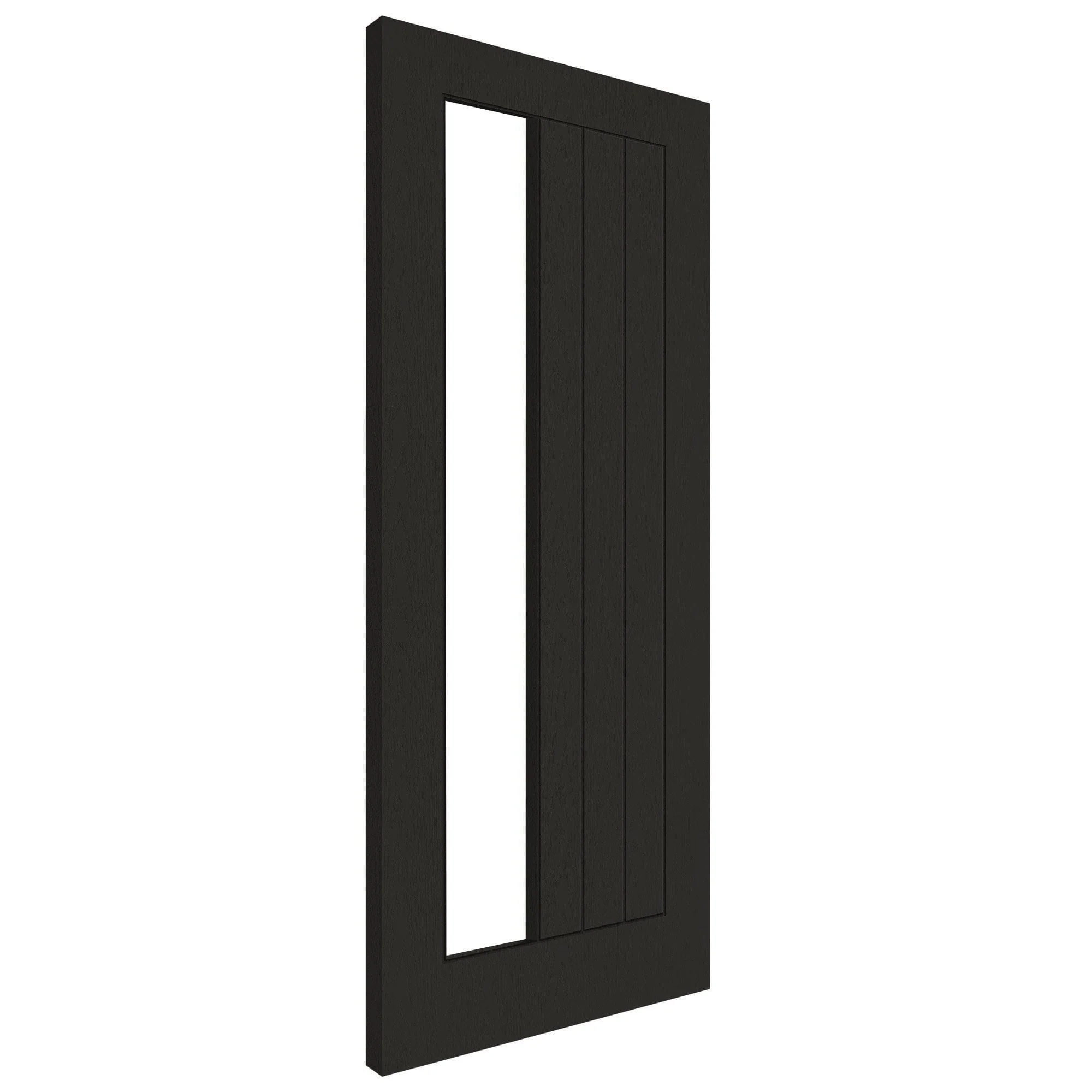 Black Internal Fully Finished Oak Farley 1 Light Offset Clear Glass Made-to-Measure Door (120488) - Image 2