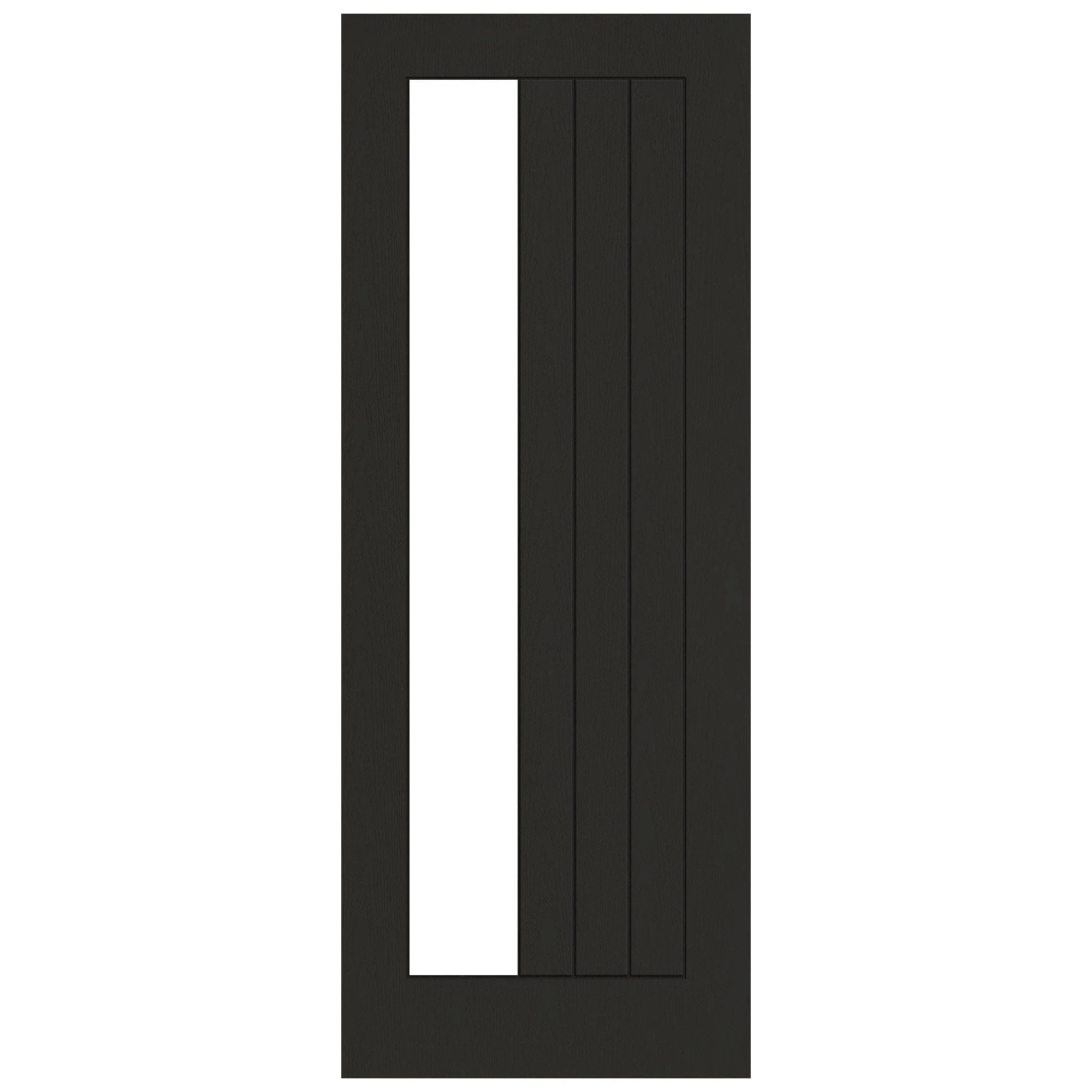 Black Internal Fully Finished Oak Farley 1 Light Offset Clear Glass Made-to-Measure Door (120488) - Image 3