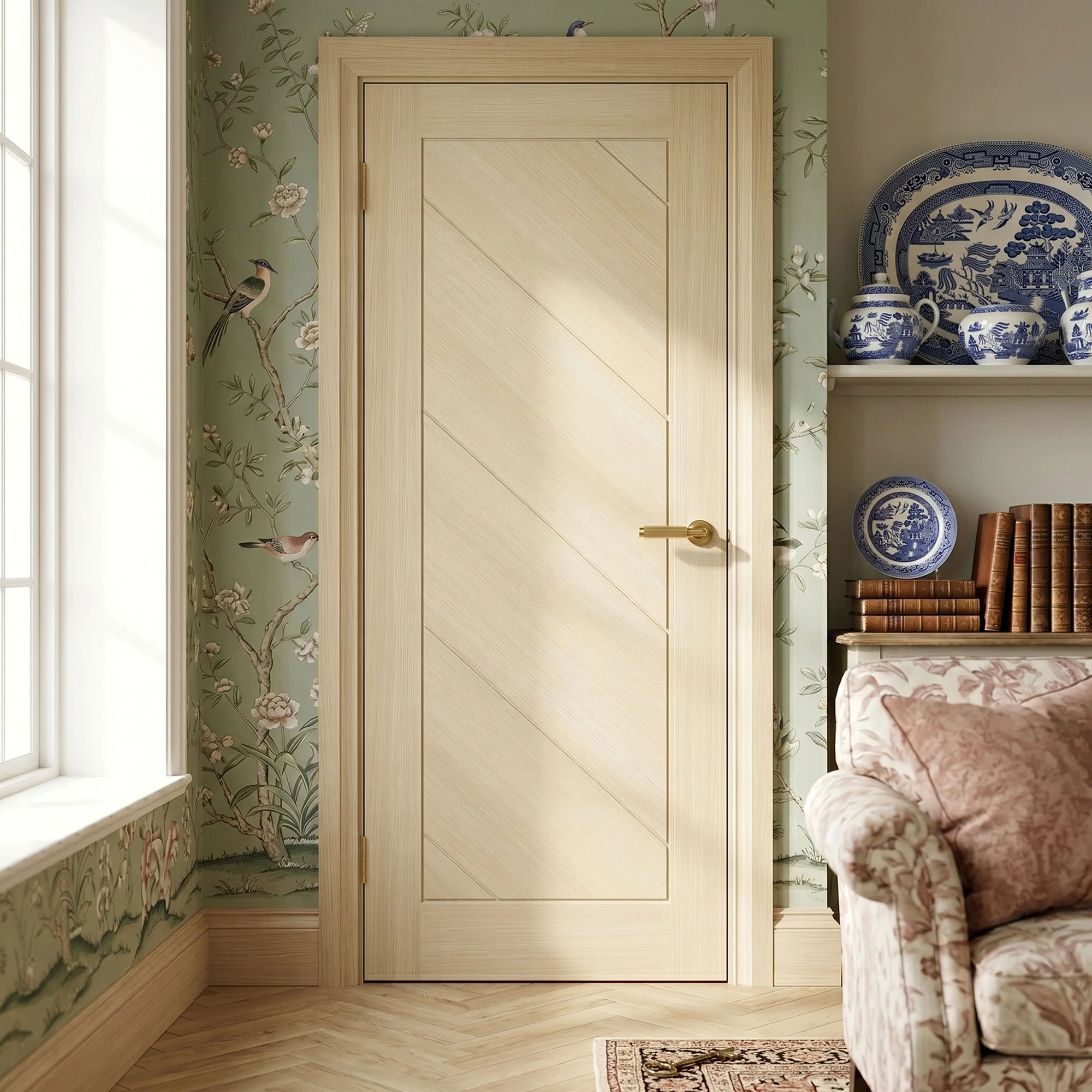 Blonde Oak Internal Fully Finished Endure Laminate Stockholm FD30 Fire Door (122004)