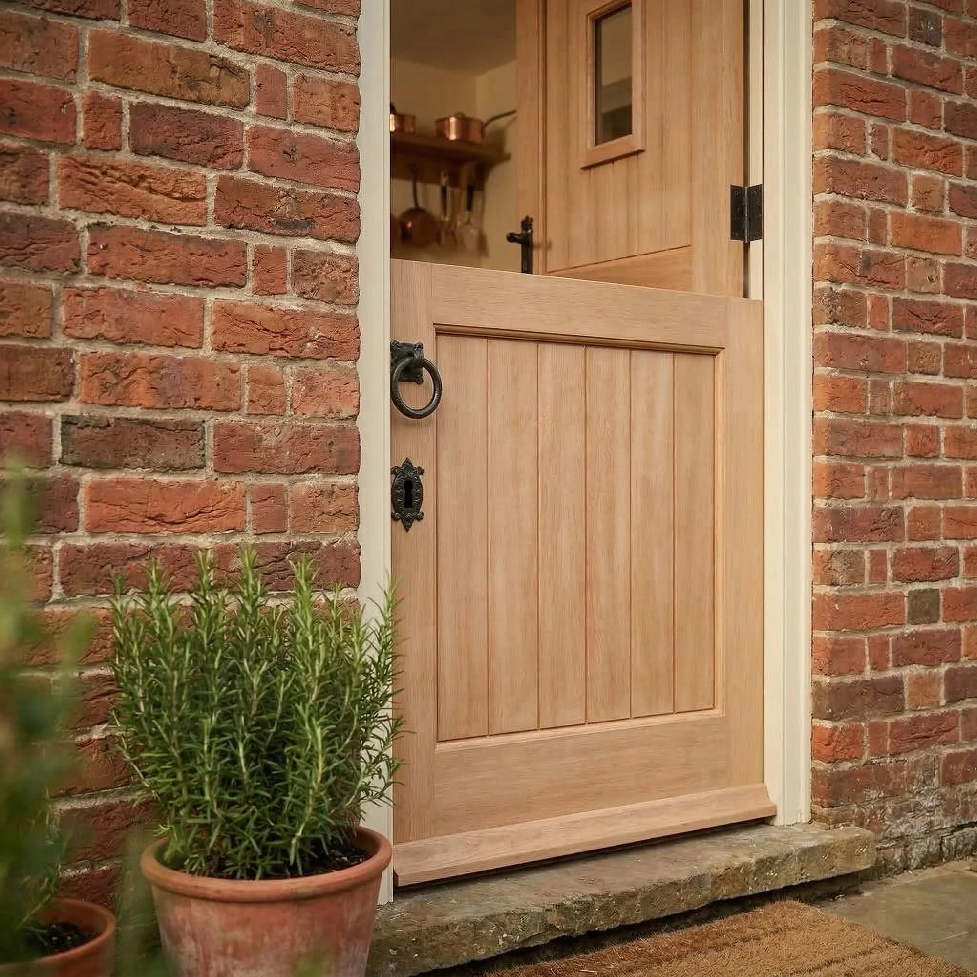 External Solid Pine Unfinished 2P 1L Clear Glass Stable Door (LOLSD) - Image 3