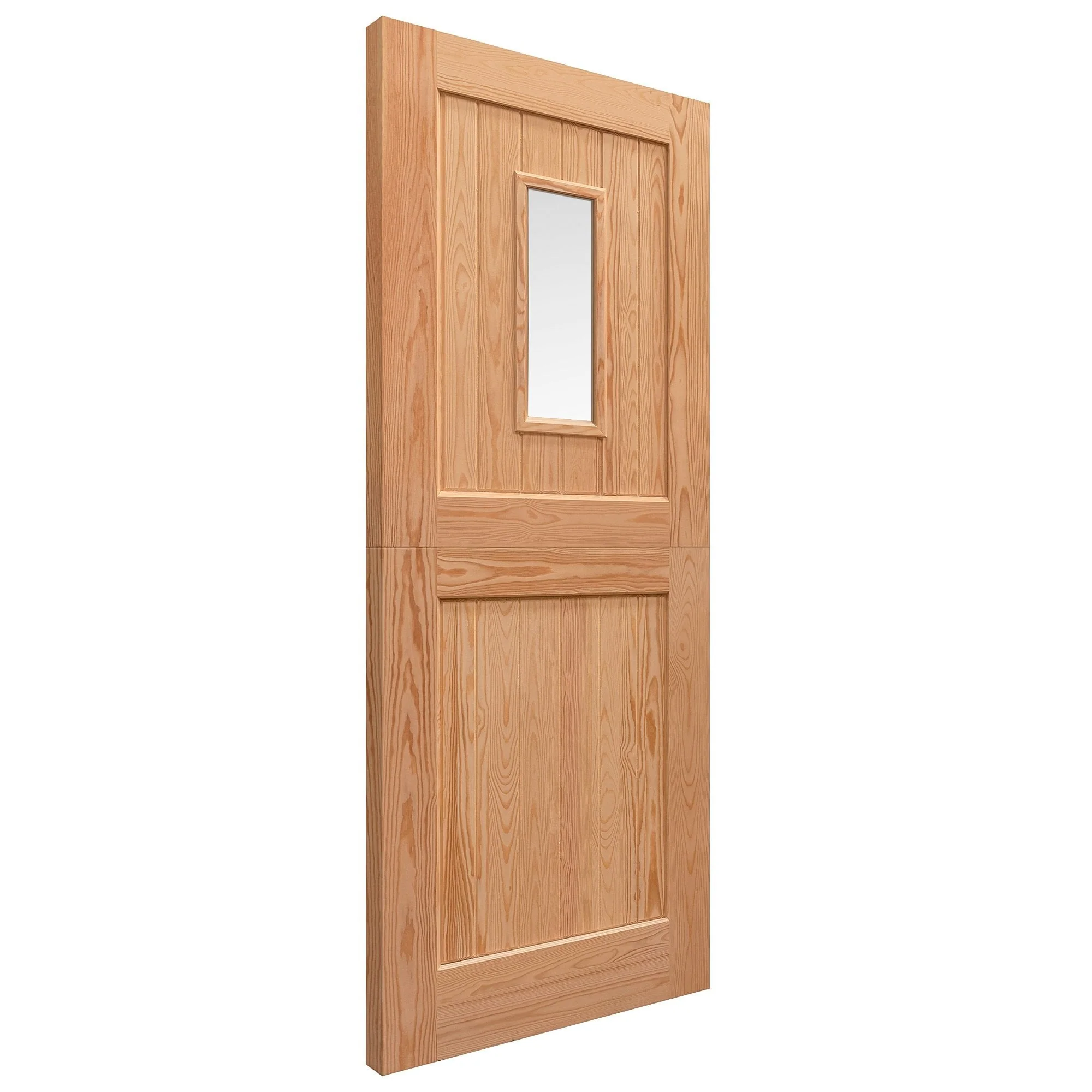 External Solid Pine Unfinished 2P 1L Clear Glass Stable Door (LOLSD) - Image 5