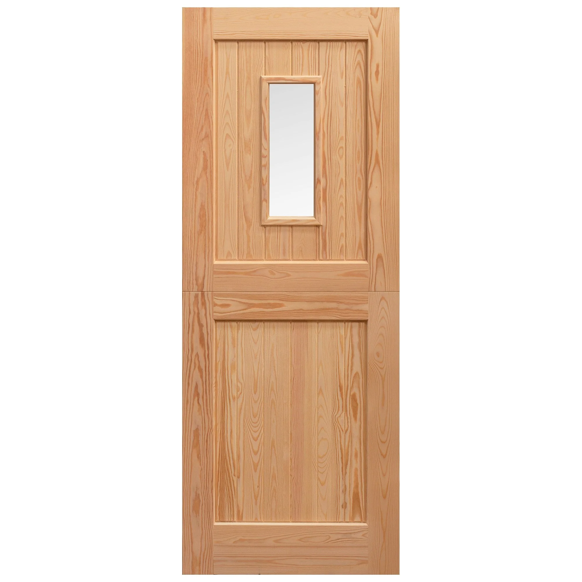 External Solid Pine Unfinished 2P 1L Clear Glass Stable Door (LOLSD) - Image 6