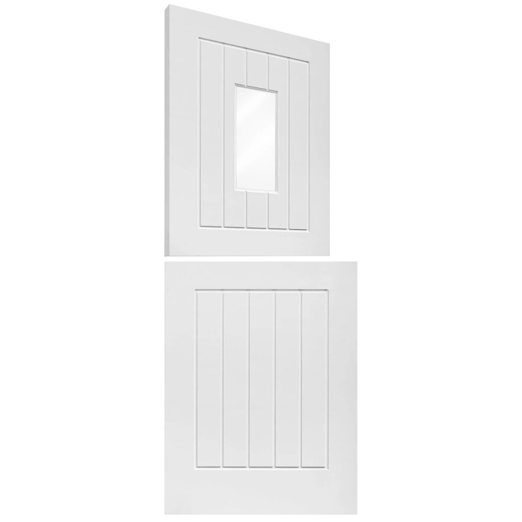 External White Painted Composite 1 Light Clear Glass Stable Door (121038) - Image 3