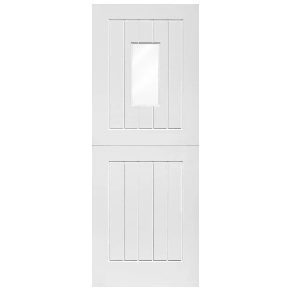 External White Painted Composite 1 Light Clear Glass Stable Door (121038) - Image 4