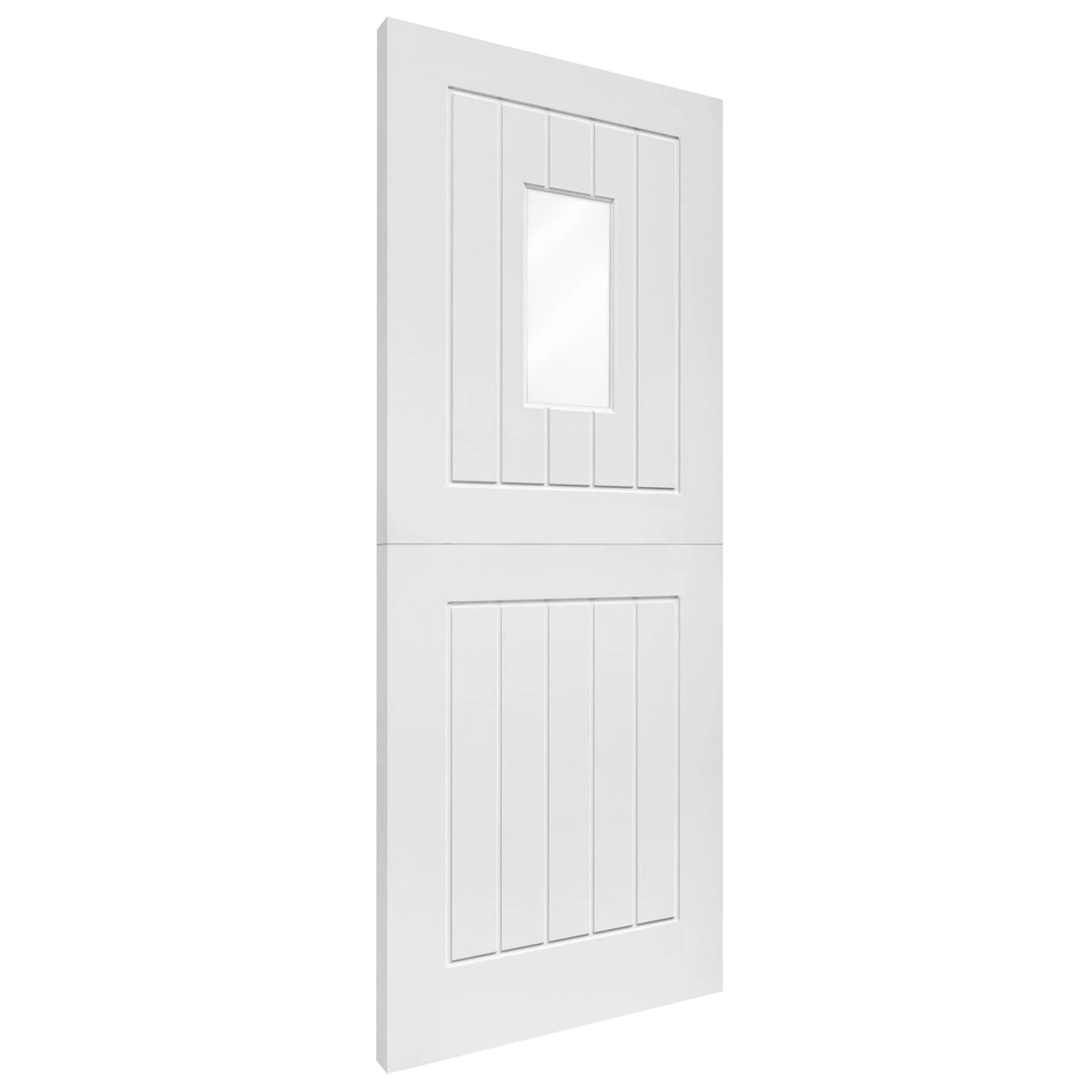 External White Painted Composite 1 Light Clear Glass Stable Door (121038) - Image 5