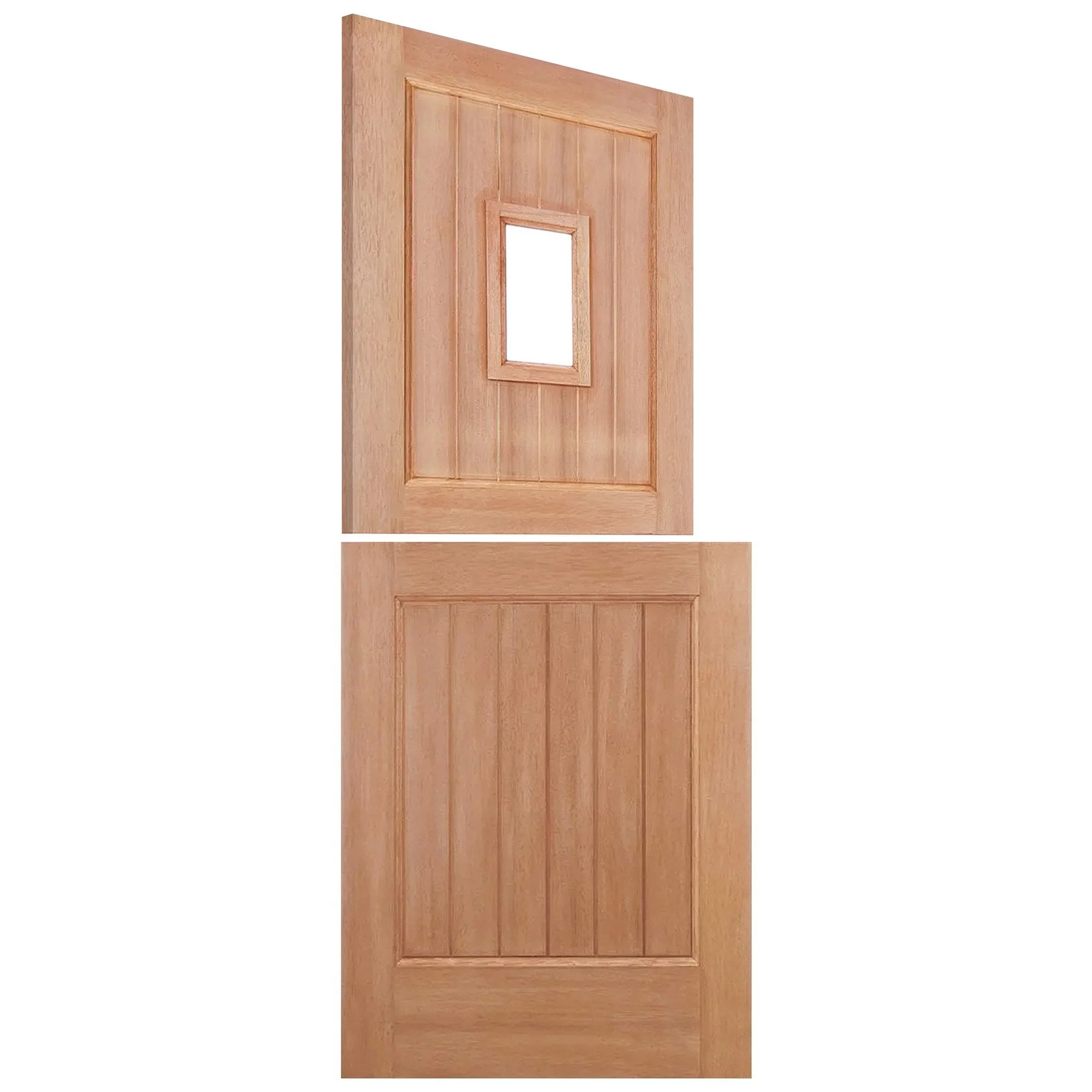 Hardwood External Unfinished 1 Light Clear Glass Stable Door (EXTHWSTBCG) - Image 4