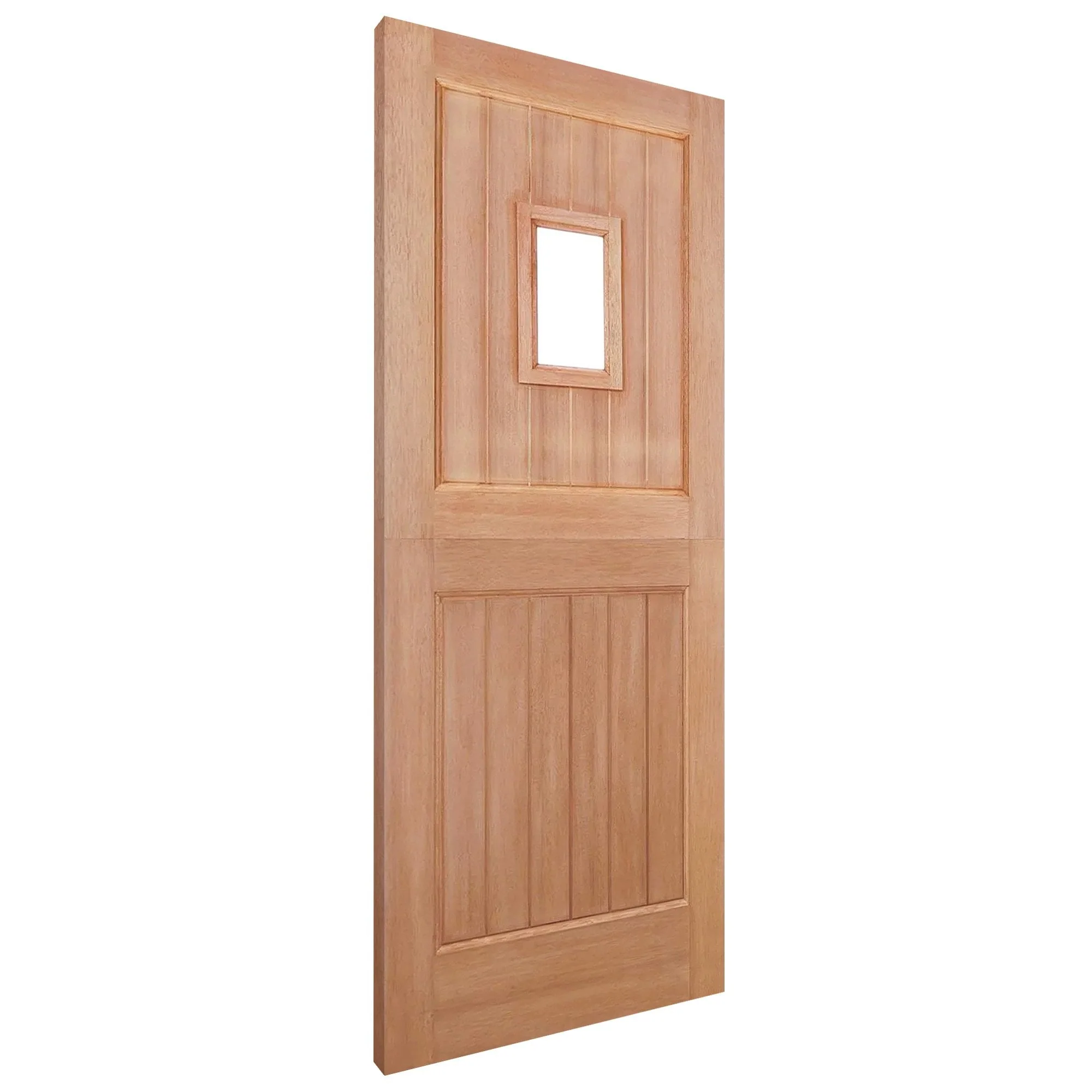 Hardwood External Unfinished 1 Light Clear Glass Stable Door (EXTHWSTBCG) - Image 6