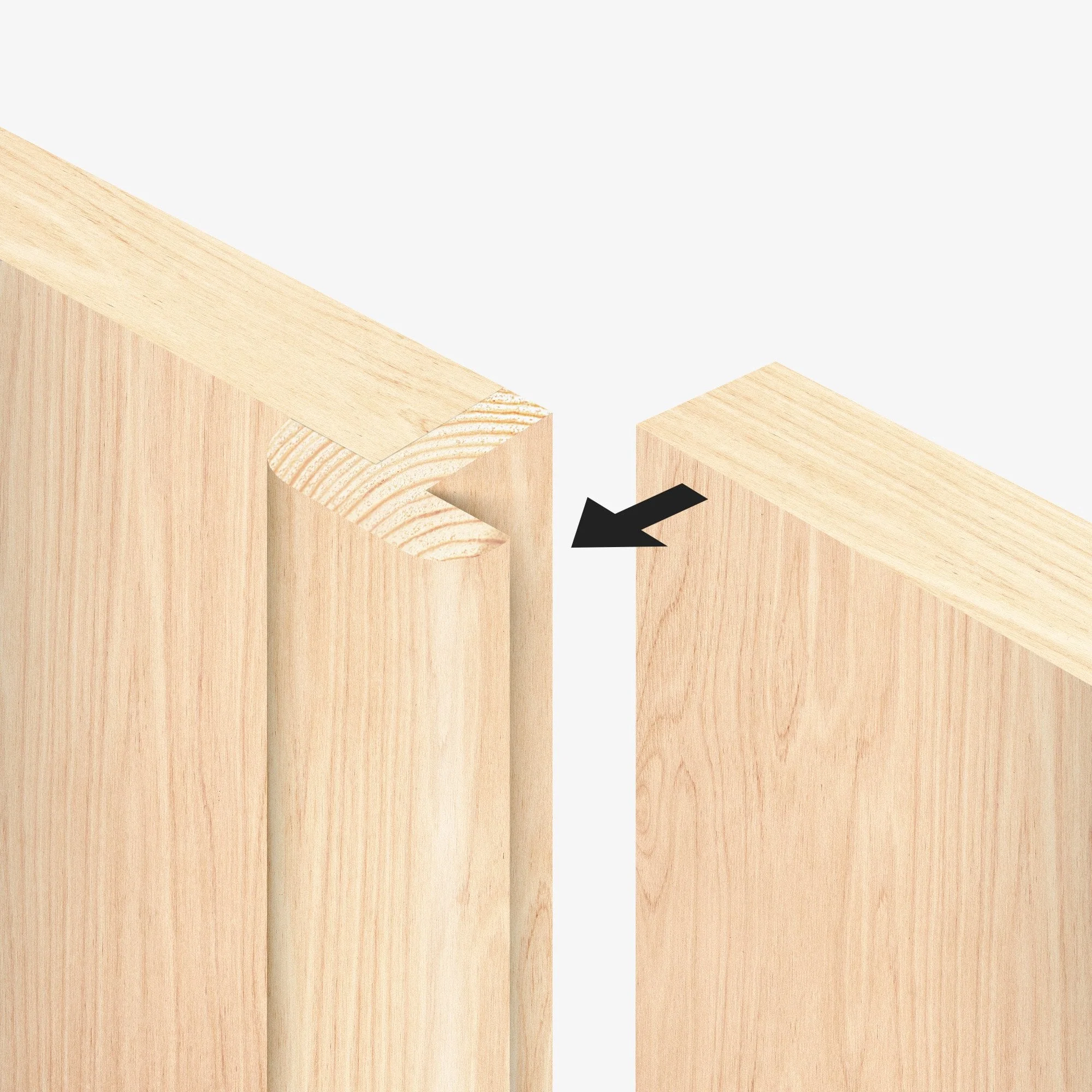 Internal Clear Pine Unfinished Shaker 4 Panel Pair Door (121345) - Image 2