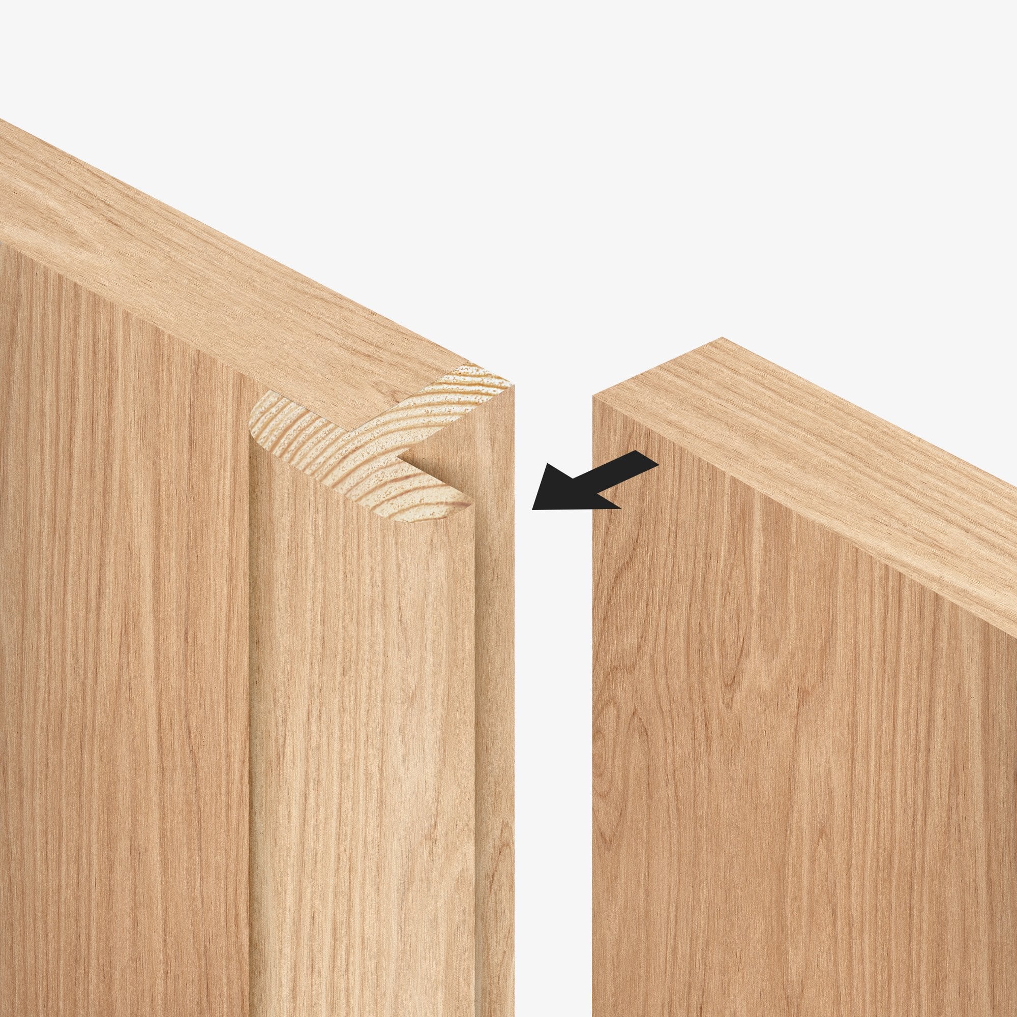Internal Oak Unfinished Parma 5 Panel Pair Door (121380) - Image 2