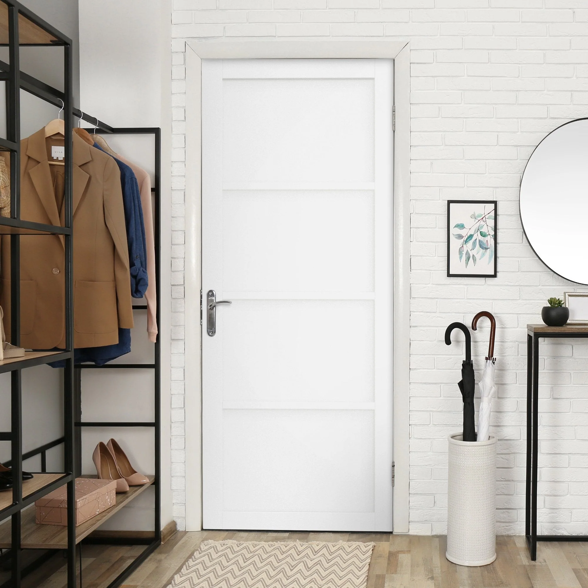 Internal Primed Studio Industrial 4 Panel Door (121194) - Image 4
