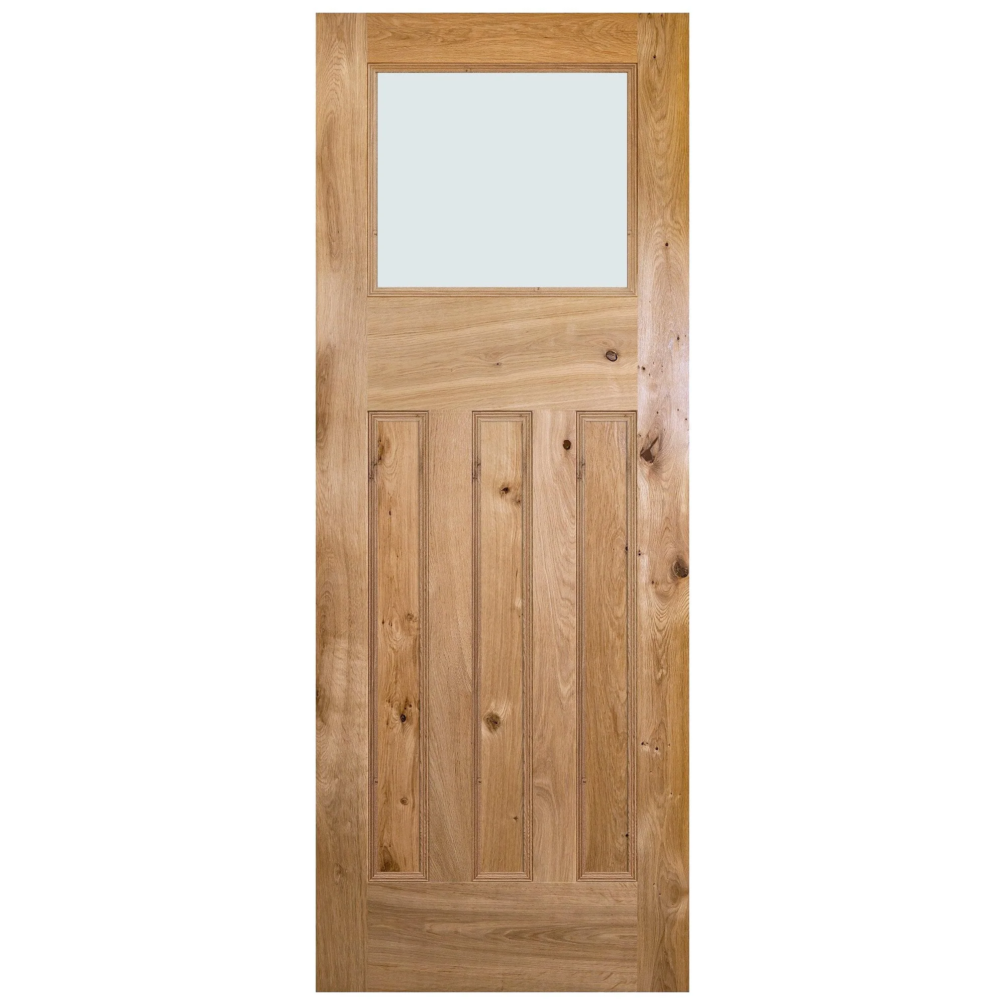 Internal Rustic Oak Fully Finished 1930's DX Obscure Glass Door (119850) - Image 3