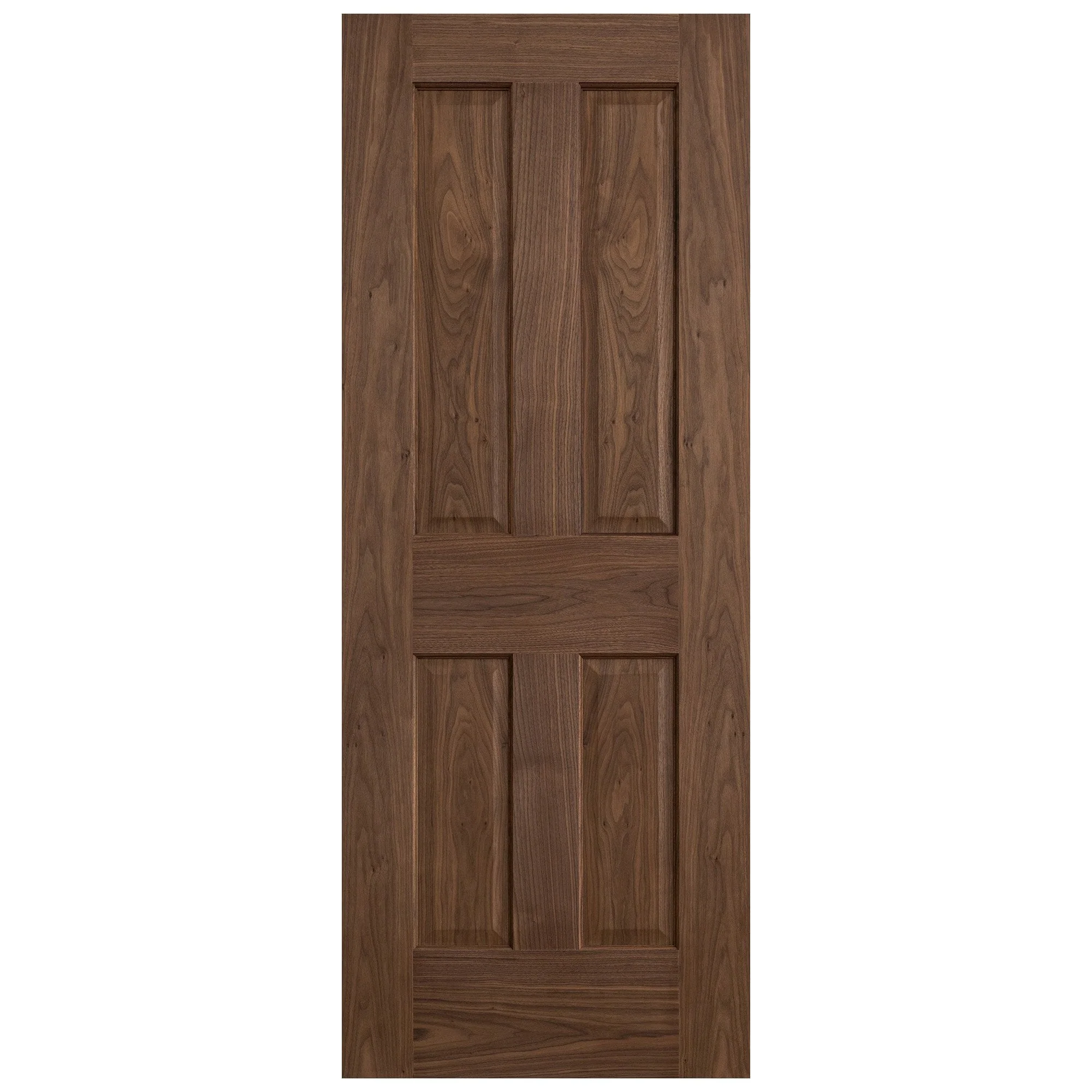 Internal Walnut Fully Finished 4 Panel Victorian FD30 Fire Door - Image 3