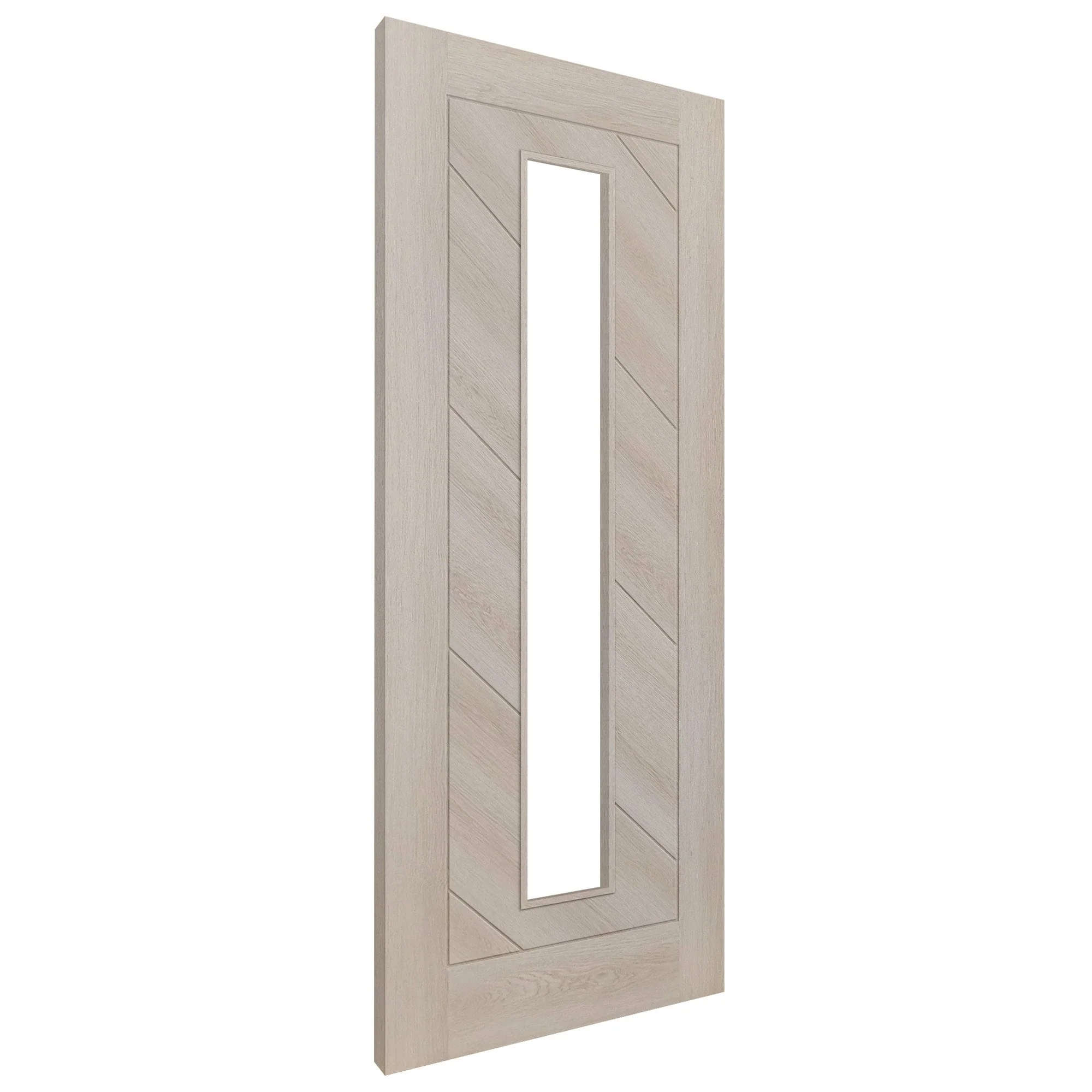 Ivory Fully FInished Internal Endure Laminate Stockholm Clear Glass Door (122008) - Image 2