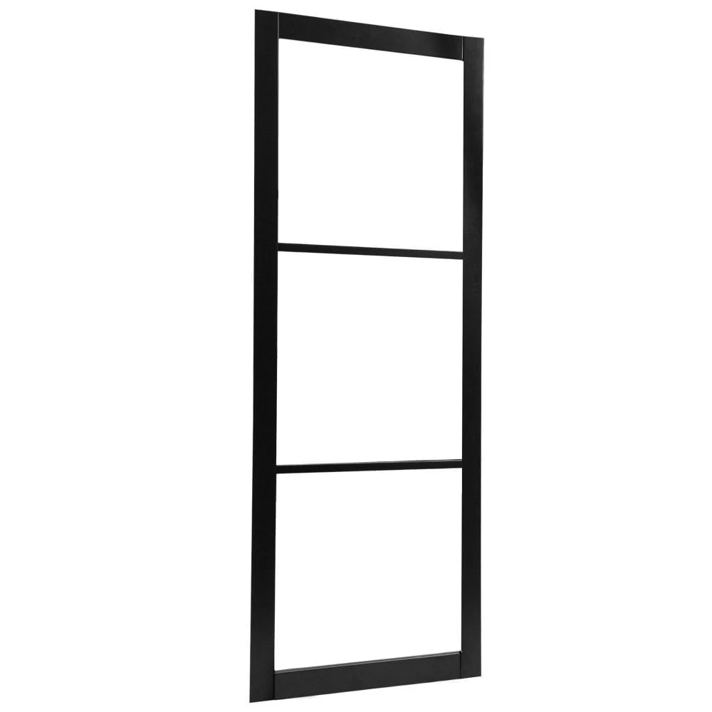 Jet Black Internal Fully Finished 3 Light Clear Glass Industrial Studio Door (124154) - Image 2