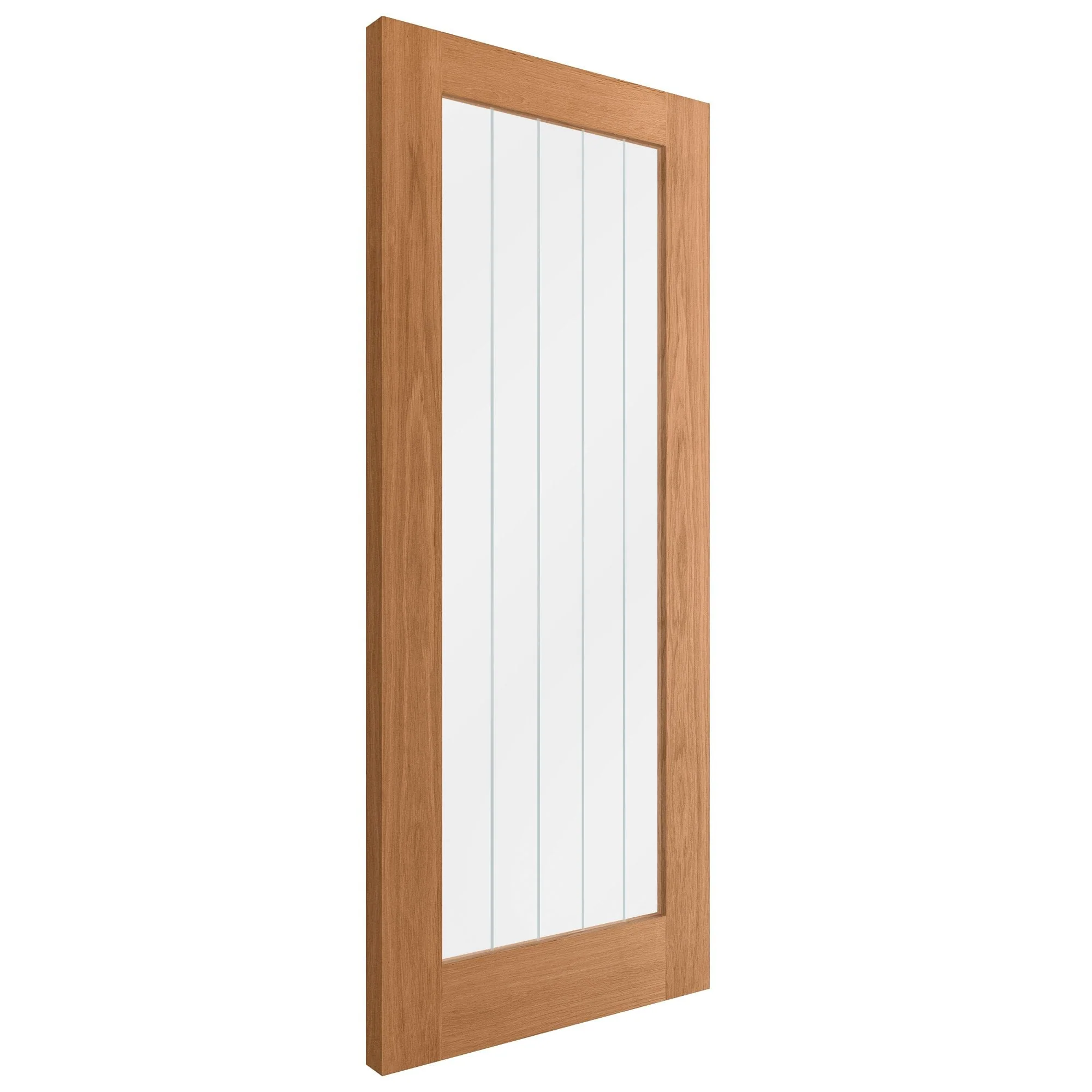 Oak Internal Fully Finished Pattern 10 Etched Obscure Lined Clear Glass Door (106416) - Image 2