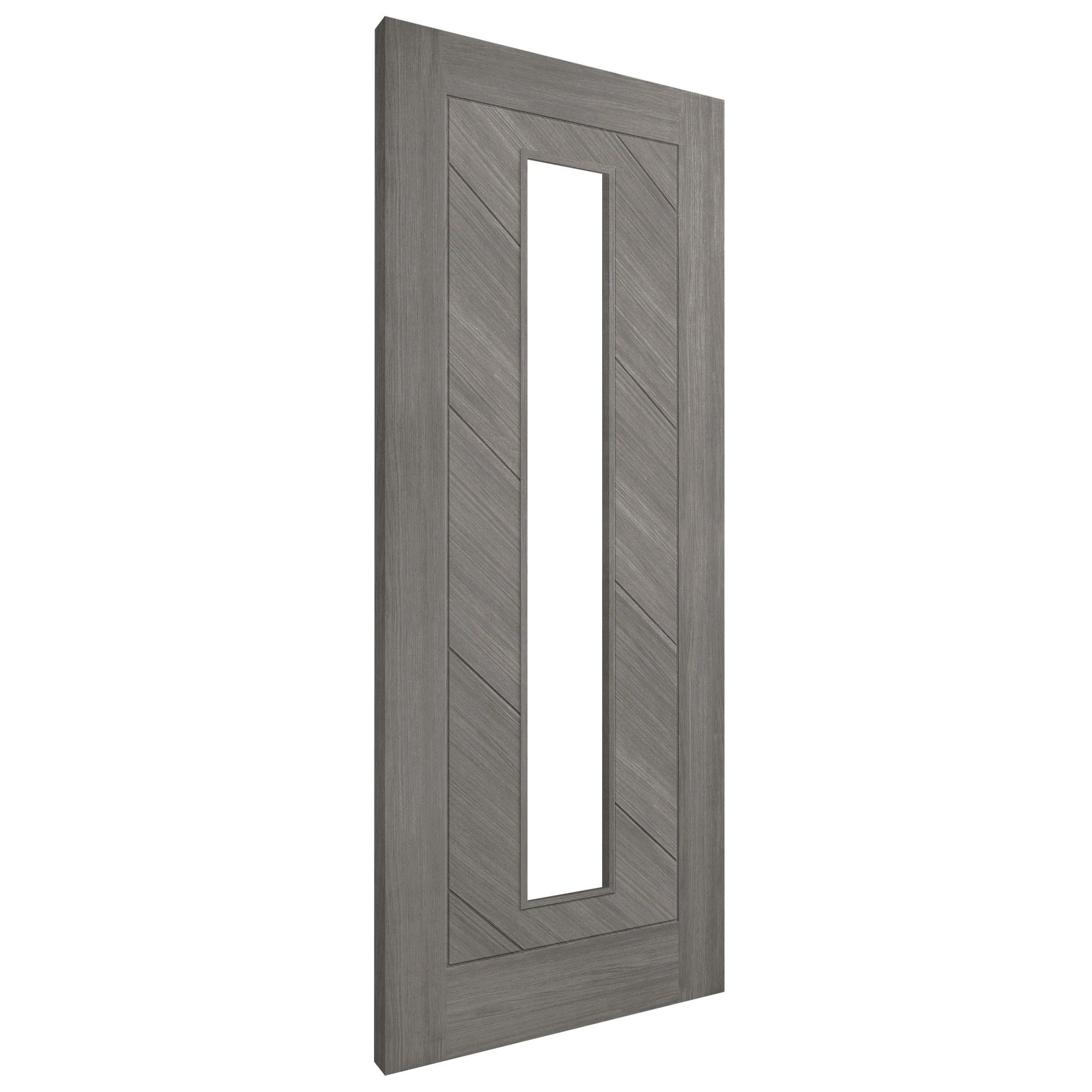 Light Grey Internal Fully Finished Endure Laminate Stockholm Clear Glass Door (122011) - Image 2