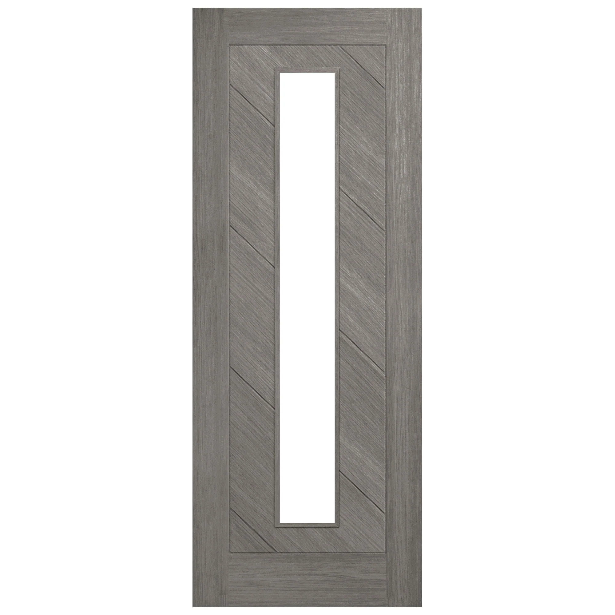 Light Grey Internal Fully Finished Endure Laminate Stockholm Clear Glass Door (122011) - Image 3