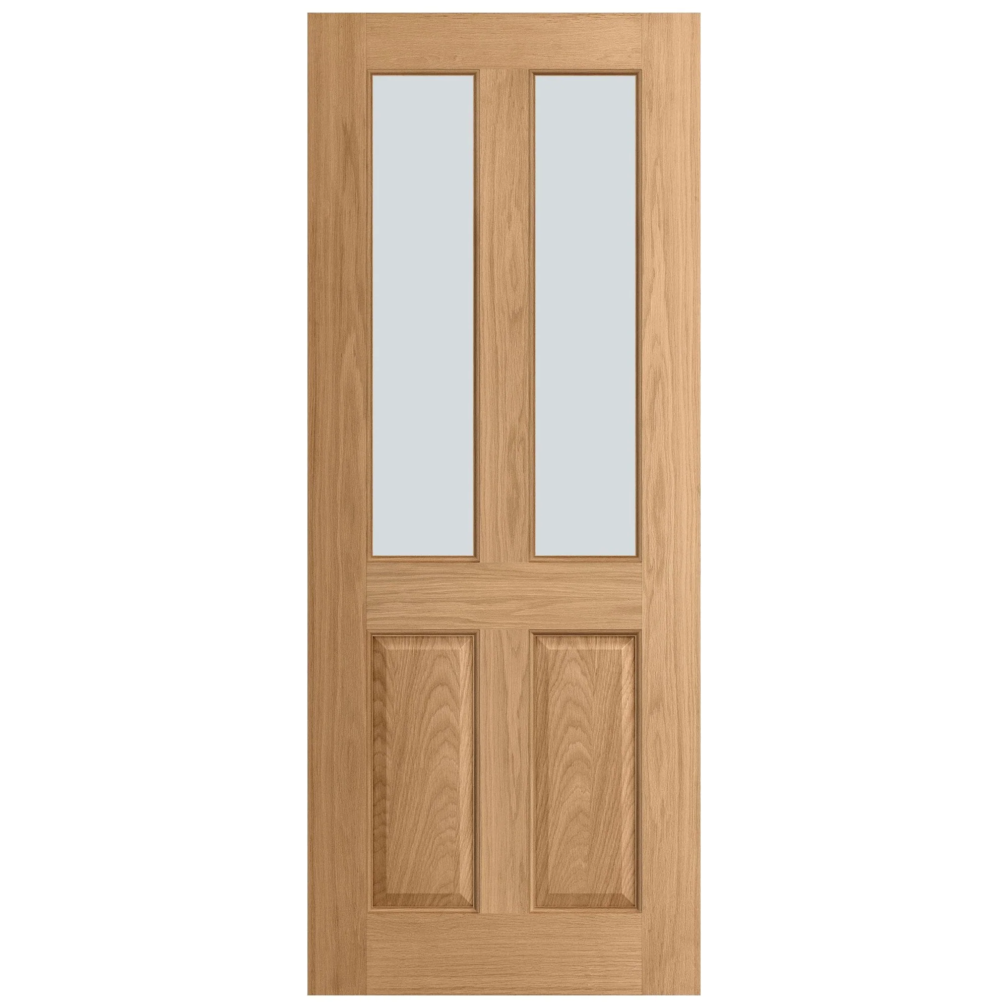 Oak External Unfinished 4 Panel 2 Light Obscure Glass Door (EXTOAK4POBS) - Image 3