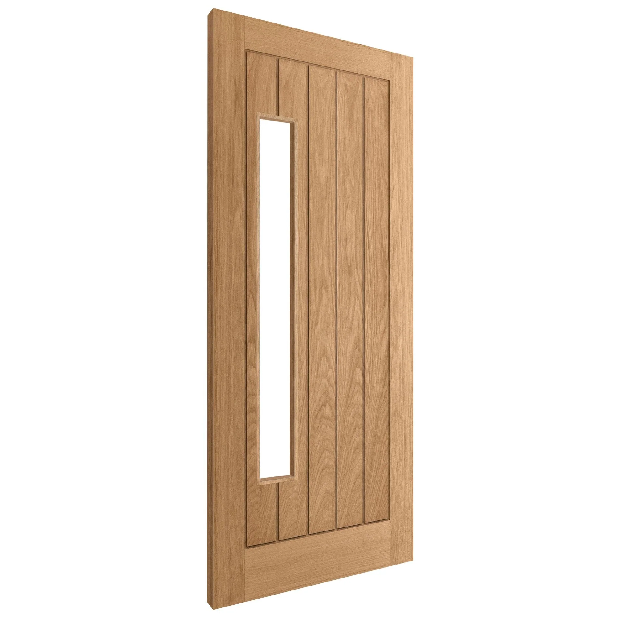 Oak External Unfinished Farley 1 Light Obscure Double Offset Glass Door (EXTOAKFAR1LOFF) - Image 3