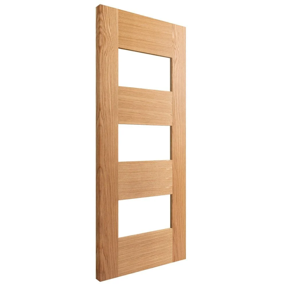 Oak Internal Fully Finished Edison 7 Panel 3 Light Clear Glass Made-to-Measure Door (120478) - Image 2